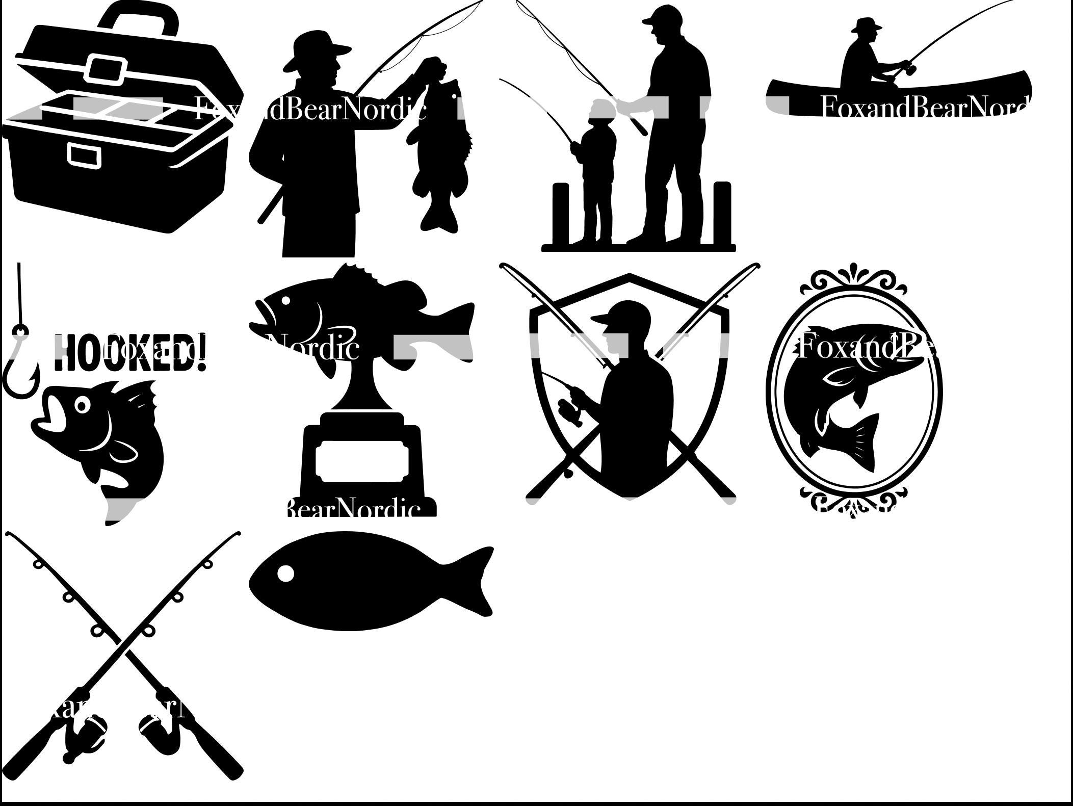 Fishing SVG Bundle | Bass Trout Silhouette SVG Pack Dad Fishing Shirt Designs | Fisherman svg for Sublimation Cut Files Cricut image 4
