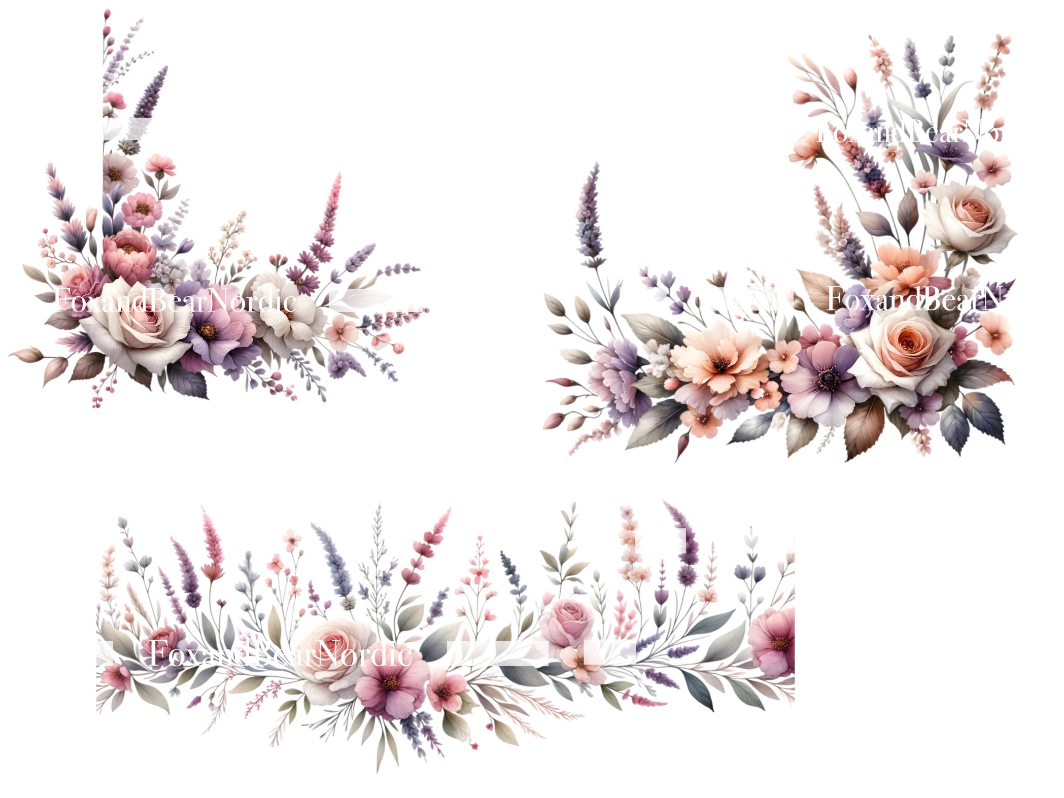 Watercolor Floral Clipart Wedding Clipart Watercolor Hydrangea Clipart Floral Graphics Commercial Use Watercolor Clip Art Digital Download image 8