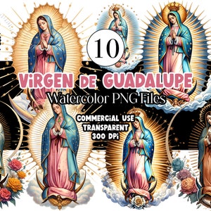 Aquarelle de la Vierge de Guadalupe PNG Journal de prières de la Vierge Marie Agenda chrétien Dame de Guadalupe Clipart pour décoration de bonnet de graduation mexicaine