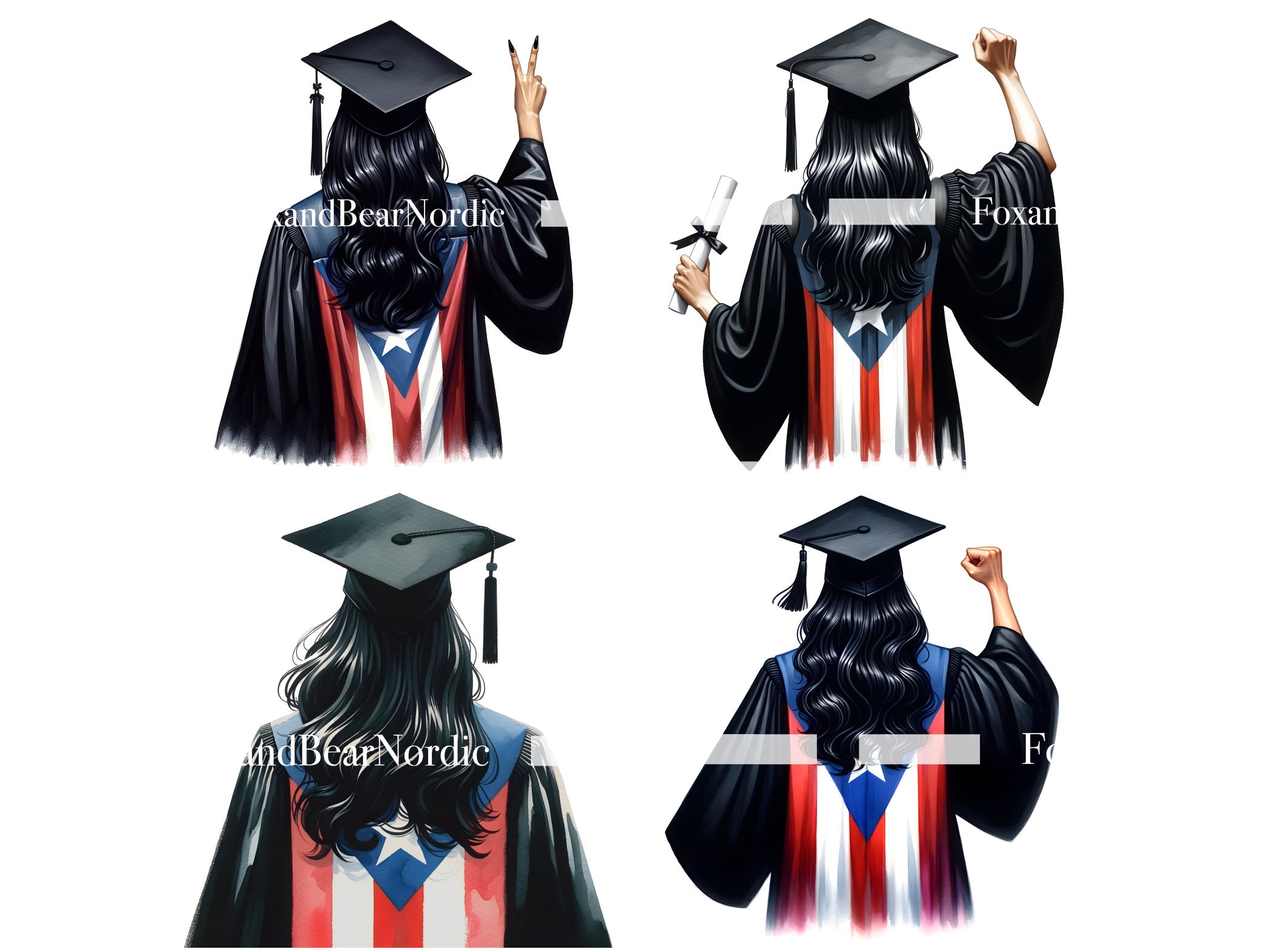 Puerto Rican Graduation PNG Graduation Clipart Graduation Girl PNG Clipart for Graduation Cap Topper Puerto Rican Flag Puerto Rico PNG 2026 image 4