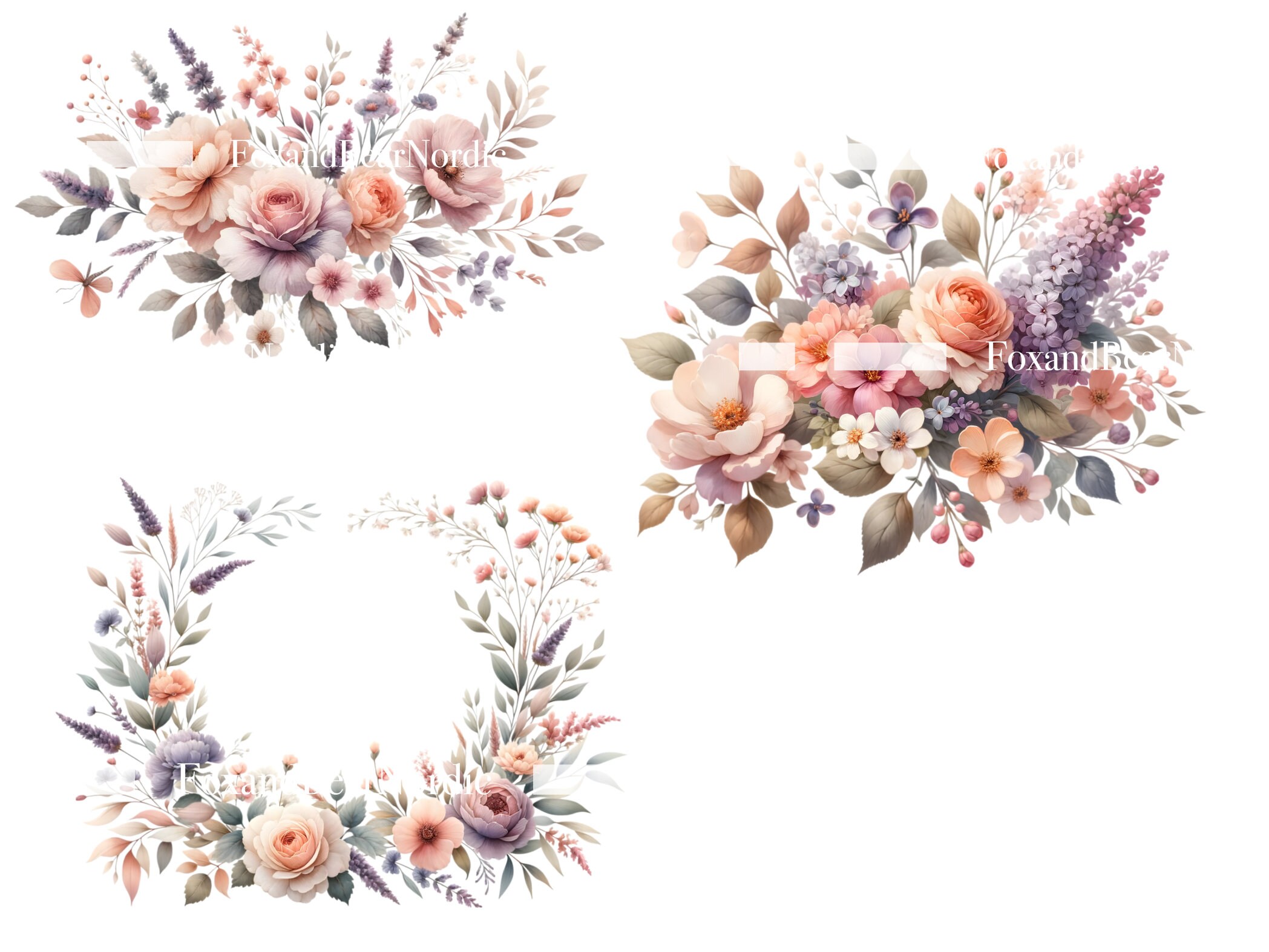 Watercolor Floral Clipart Wedding Clipart Watercolor Hydrangea Clipart Floral Graphics Commercial Use Watercolor Clip Art Digital Download image 7