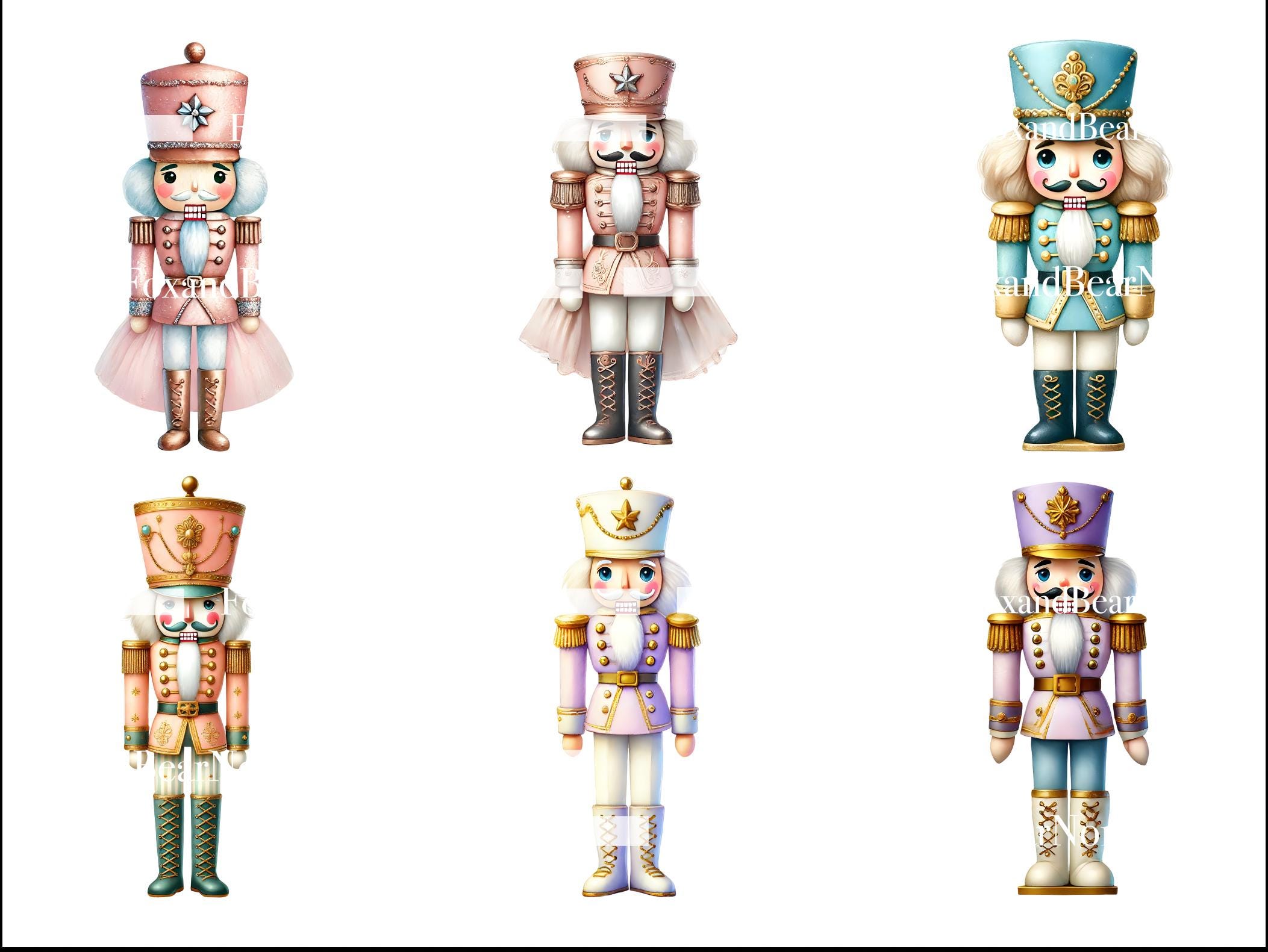Pastel Nutcracker Clipart PNG Bundle Pink Nutcracker Soldier Christmas Ballet Clip Art Watercolor Nutcracker Decor Fairytale Holiday PNG image 4