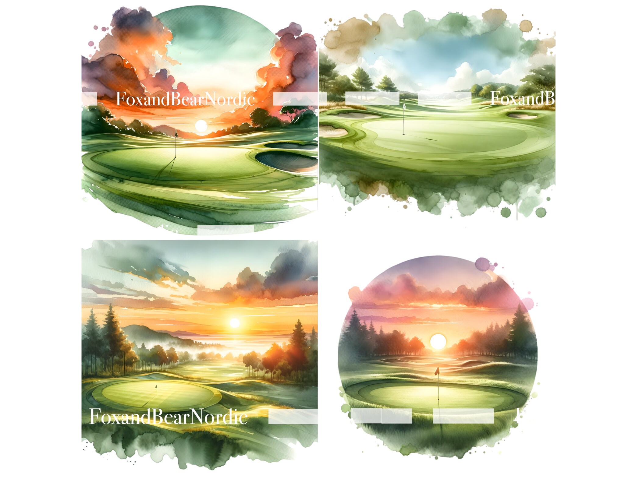 Watercolor Golf Clipart Golf Club PNG Golfer Graphics Golf Ball Clipart Golfer PNG Golf Cart Clipart PNG Commercial Use Instant Download image 8