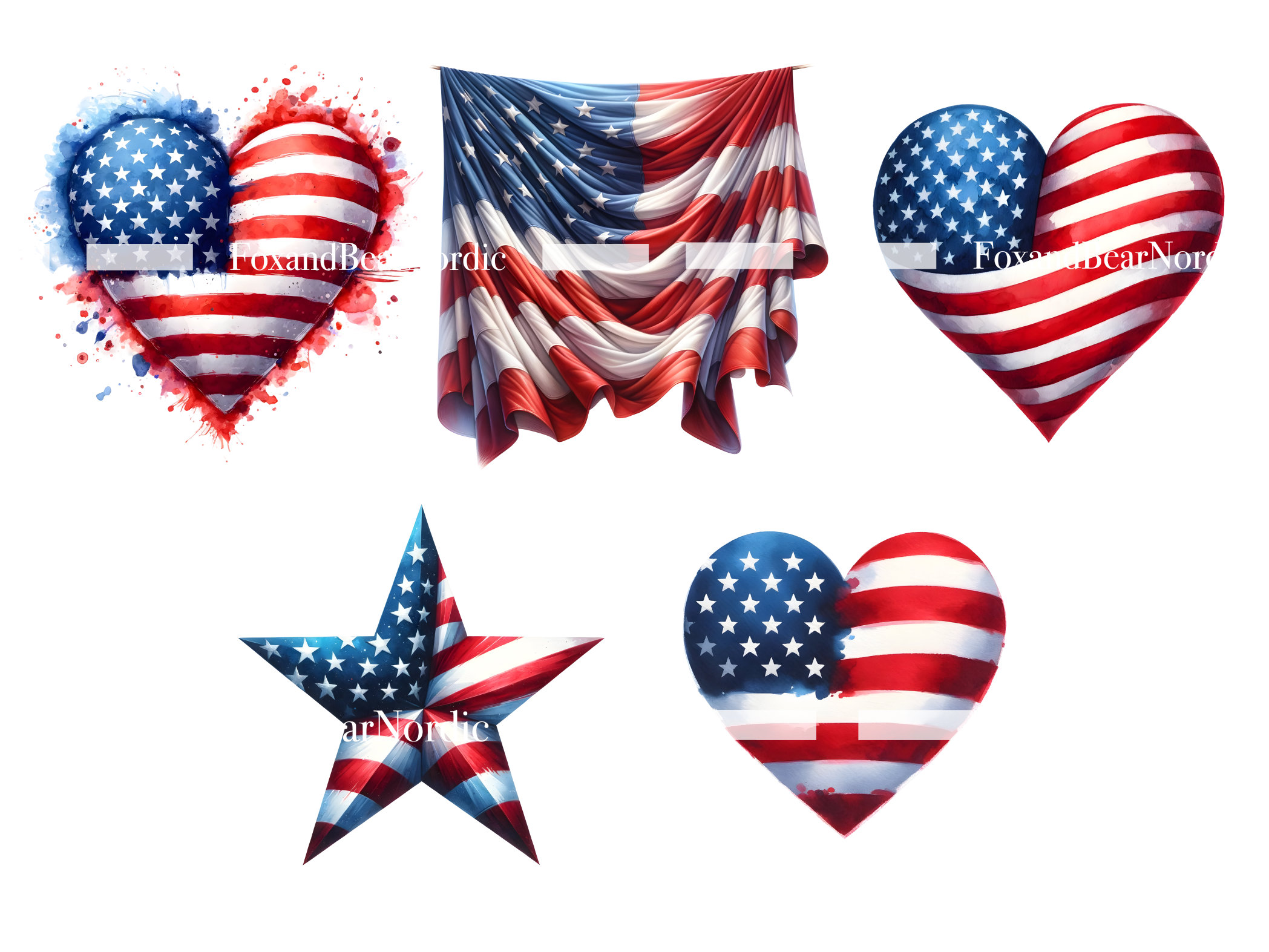 American Flag PNG Fourth 4th of July PNG Usa PNG Freedom Patriot 4th of July Decor United States WayWatercolor Clipart Commercial Use image 6