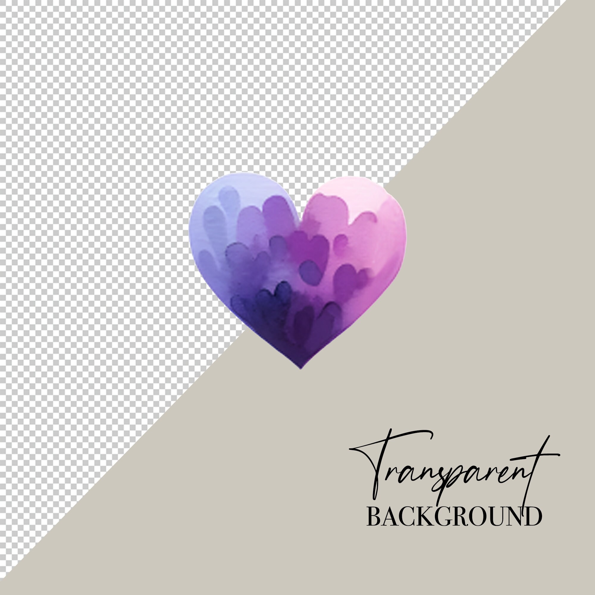 Watercolor Heart Clipart Heart PNG Valentines PNG Watercolor Clipart Watercolor Clip Art Digital Stickers Instant Download Commercial Use image 3