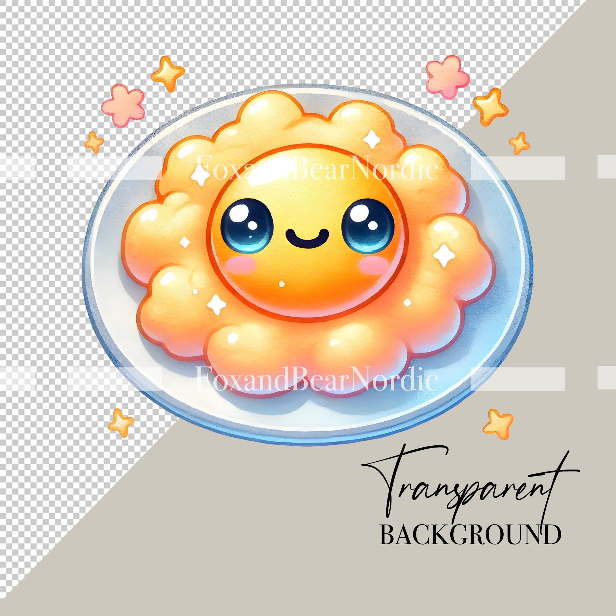 Kawaii Breakfast Clipart Food Clipart Cereal Brunch Egg Bacon Clipart Japanese Clipart Croissant Watercolor Clipart Clip Art Commercial Use image 3