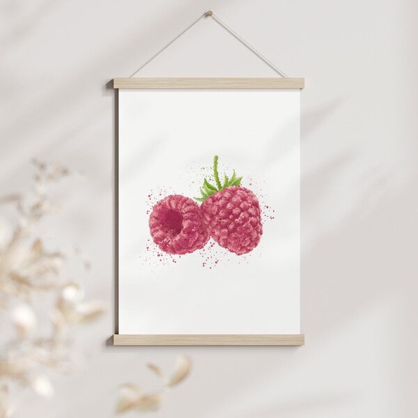 Raspberry Botanical Print Etsy