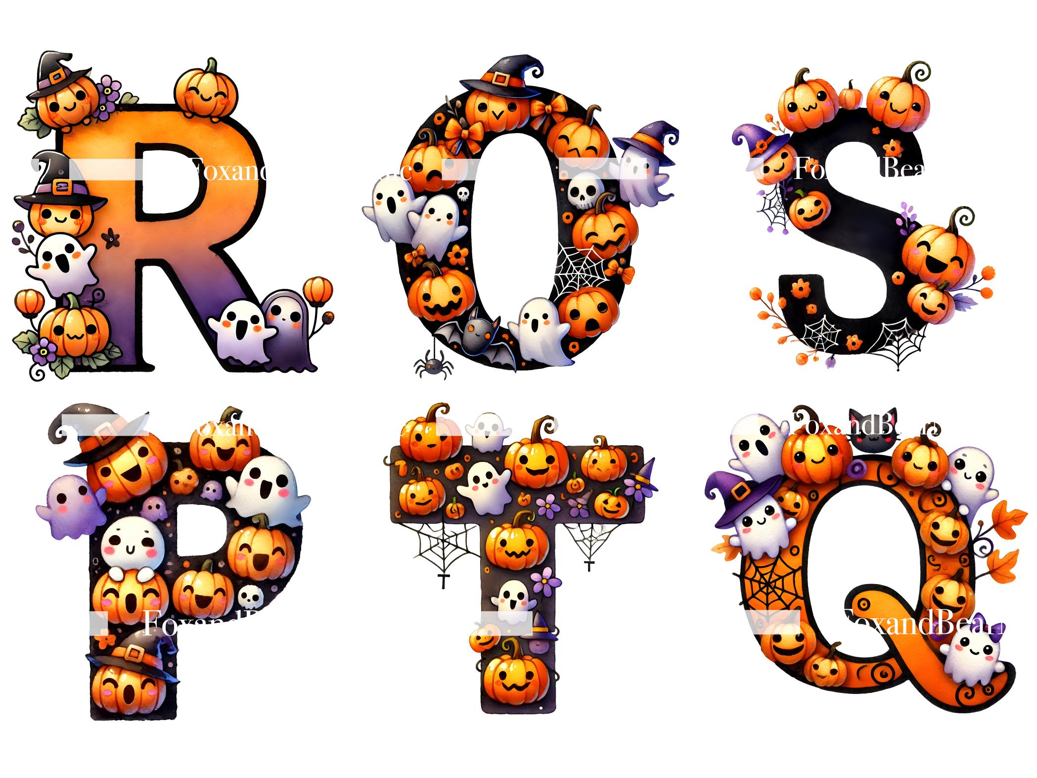 Halloween Font Doodle Letters PNG Halloween Alphabet Halloween Letter PNG Doodle Alphabet Pumpkin Letters Boo Horror Scary Commercial Use image 8