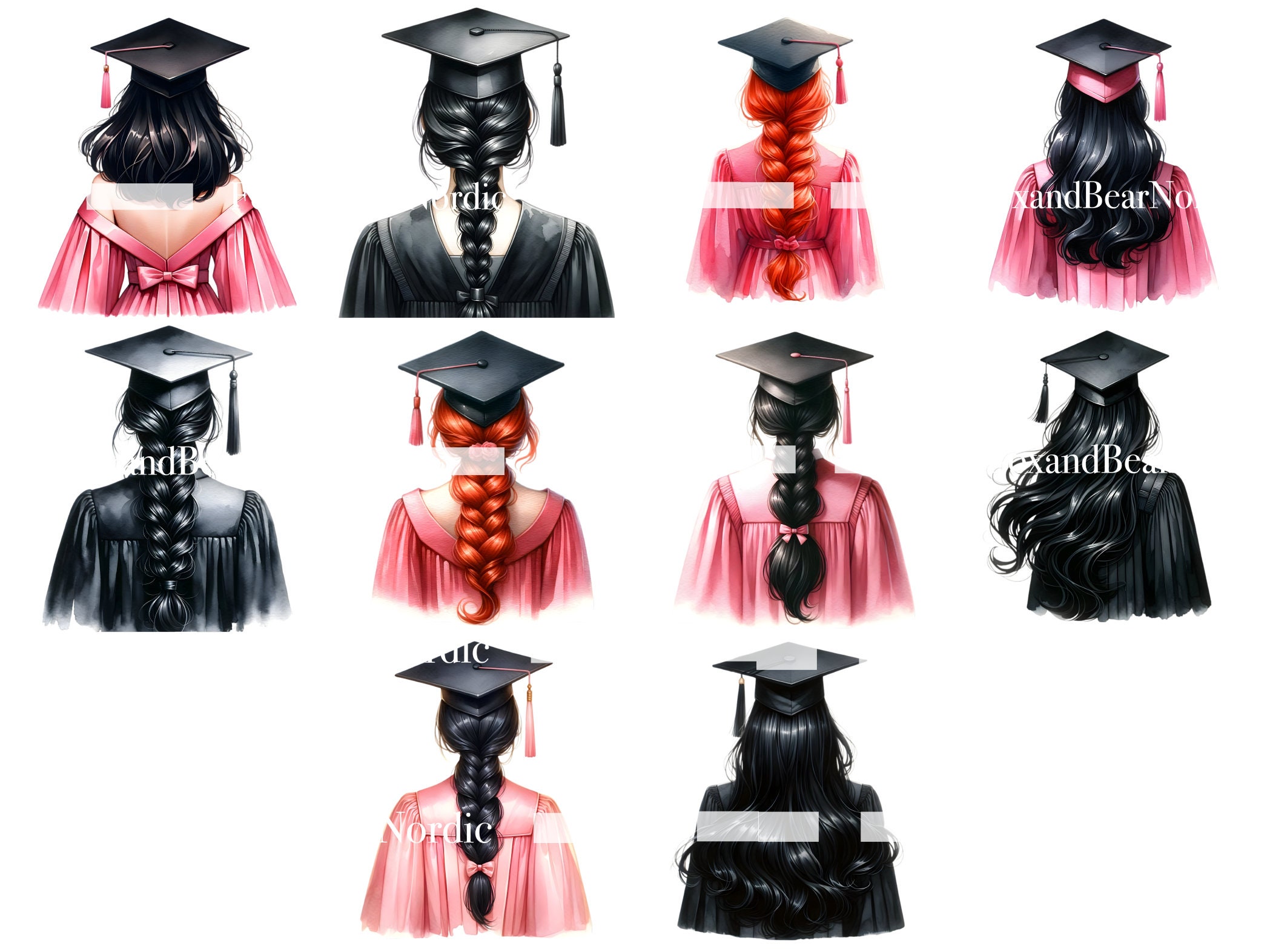 Watercolor Graduation PNG Doctor Graduation Clipart Graduation Girl PNG Graduation Cap Watercolor Clipart Senior 2026 PNG Commercial Use image 7