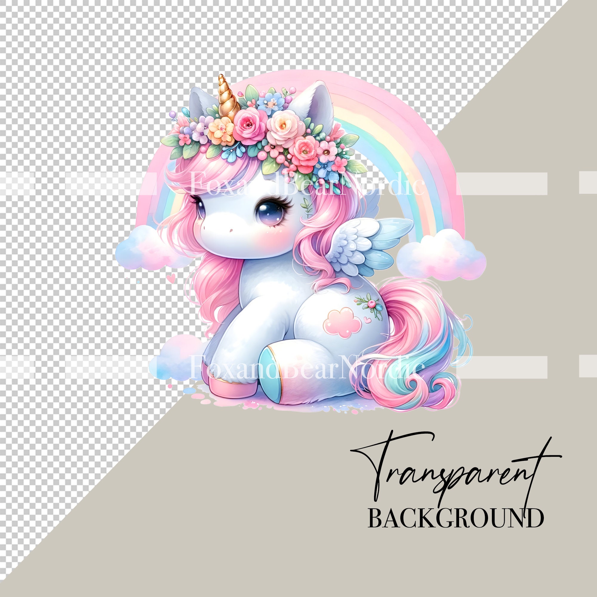 Watercolor Baby Unicorn PNG Unicorn Clipart Unicorn Birthday Clip art Magical Clipart Kids Unicorns Rainbow Unicorn PNG Horse Commercial Use image 3