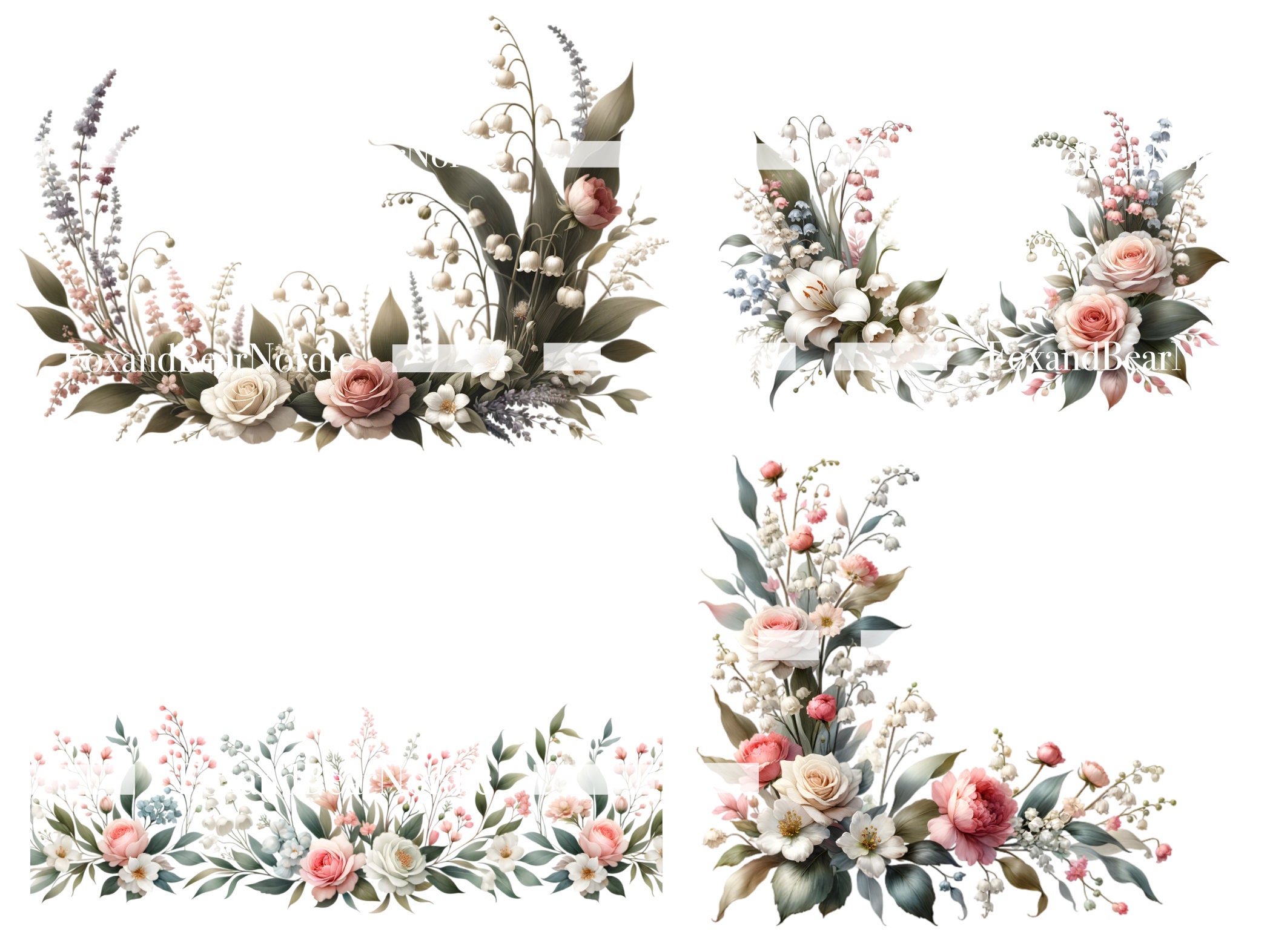 Watercolor Floral Clipart Wedding Clipart Watercolor Hydrangea Clipart Floral Graphics Commercial Use Watercolor Clip Art Digital Download image 9