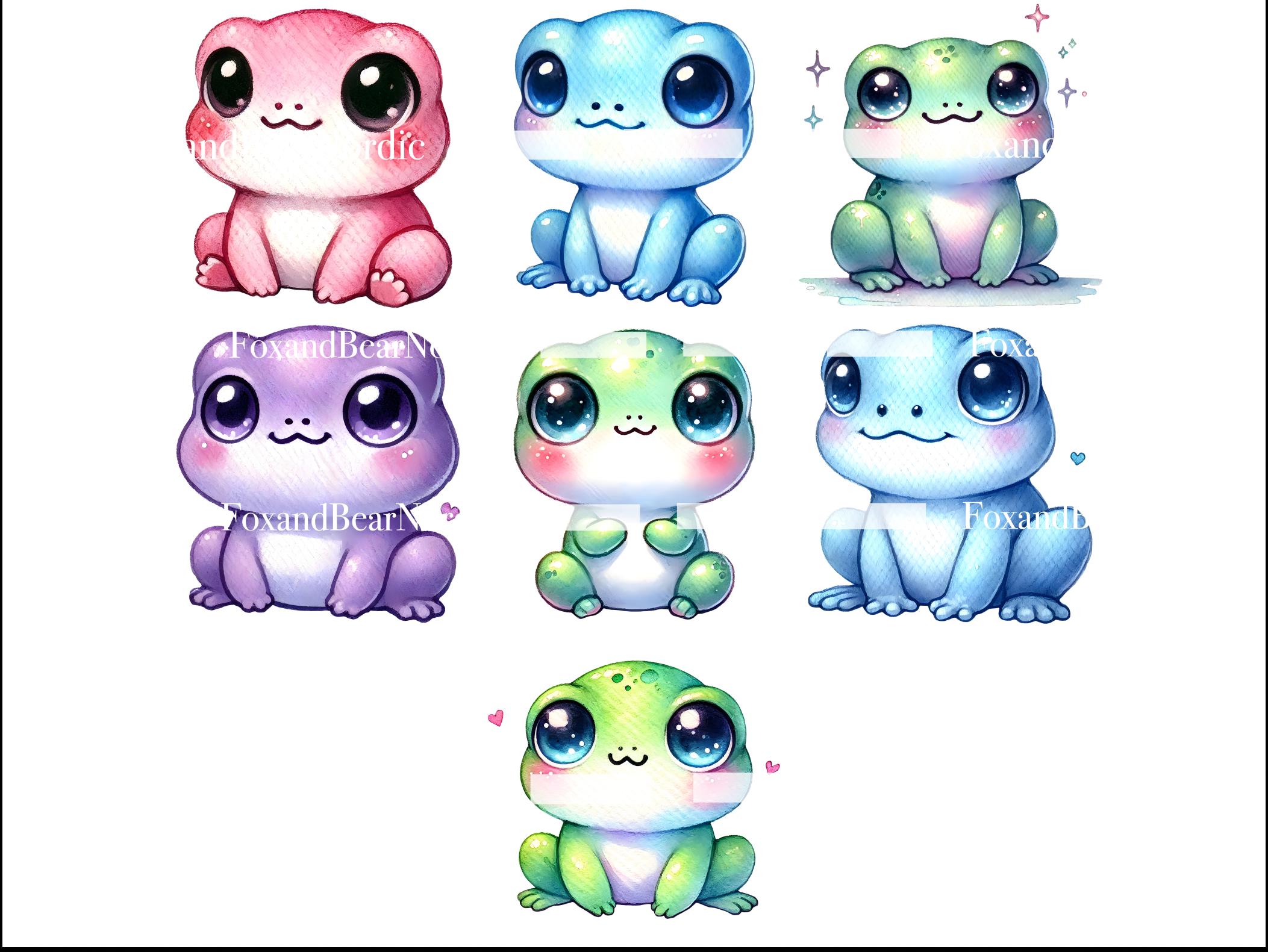 Watercolor Frog Clipart Animal Clipart PNG Kids Clipart Cute Frogs Toad Amphibian Birthday PNG Watercolor Clipart Clip Art Commercial Use image 5