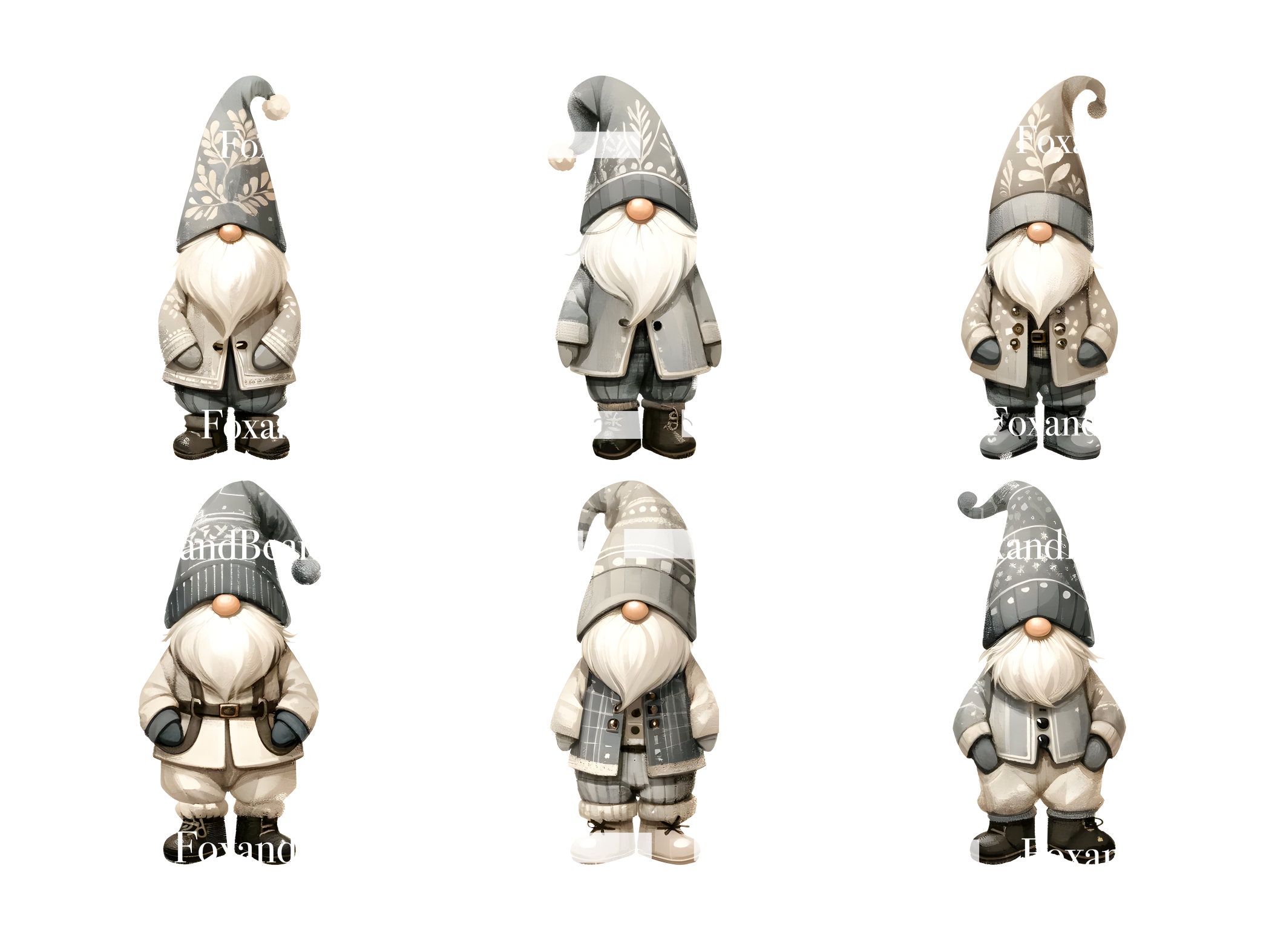 Gnome Clipart PNG Christmas Clipart Watercolor Clipart Christmas Gnomes PNG Commercial Use Watercolor Clip Art Digital Stickers Download image 4