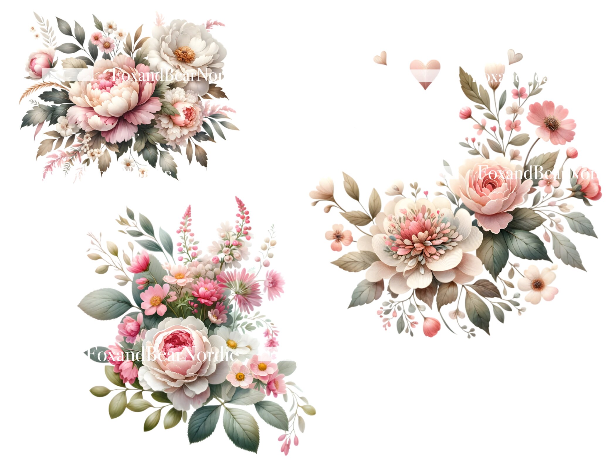 Watercolor Floral Clipart Wedding Clipart Watercolor Hydrangea Clipart Floral Graphics Commercial Use Watercolor Clip Art Digital Download image 5