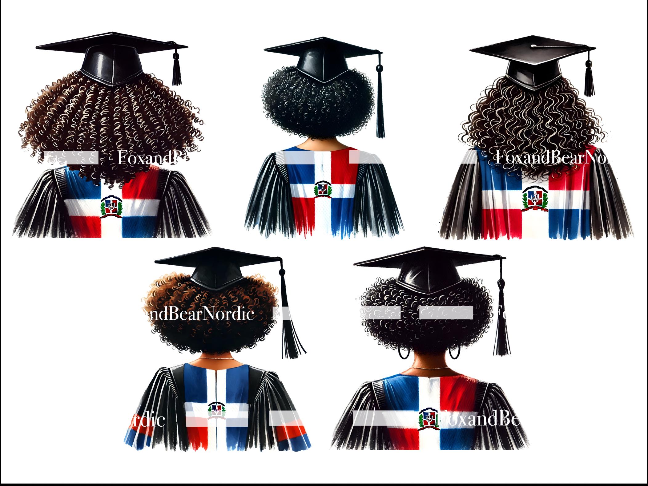 Dominican Graduation PNG Graduation Clipart Graduation Girl PNG Clipart for Graduation Cap Topper Dominican Republic Flag Commercial Use image 4