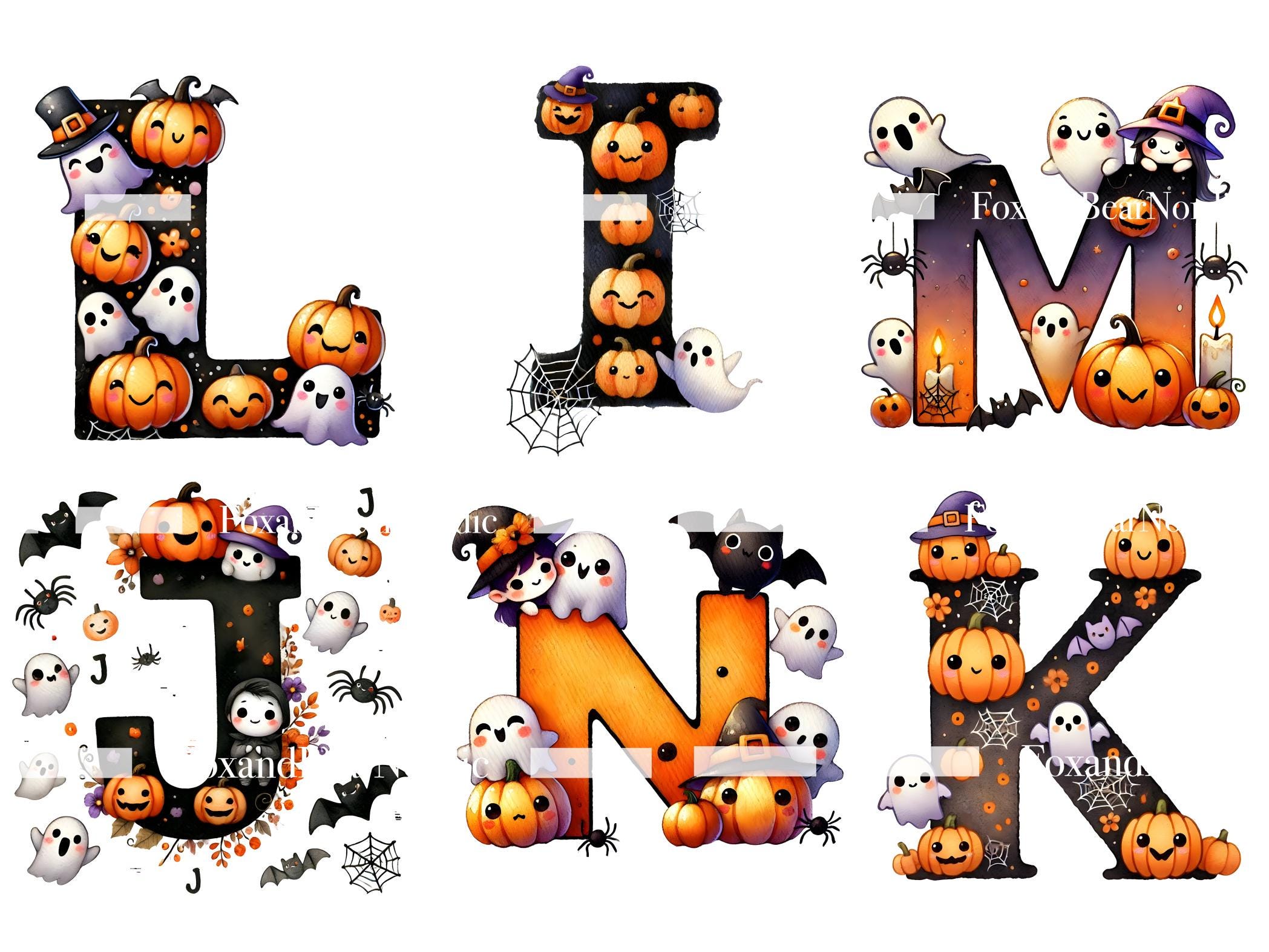 Halloween Font Doodle Letters PNG Halloween Alphabet Halloween Letter PNG Doodle Alphabet Pumpkin Letters Boo Horror Scary Commercial Use image 7
