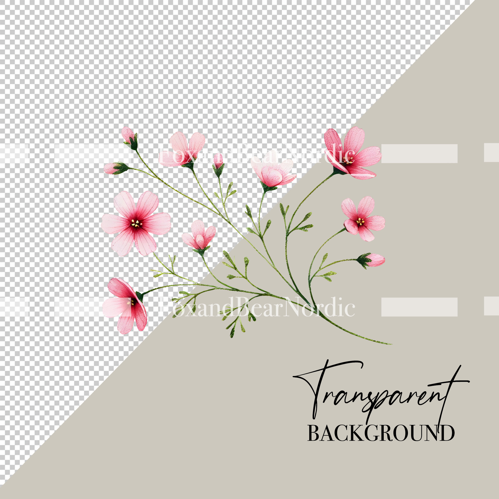 Watercolor Wildflower Meadow Clipart PNG Summer Floral Wild Flowers for Print Collage Scrapbook Junk journal Meadow Flowers Commercial Use image 3