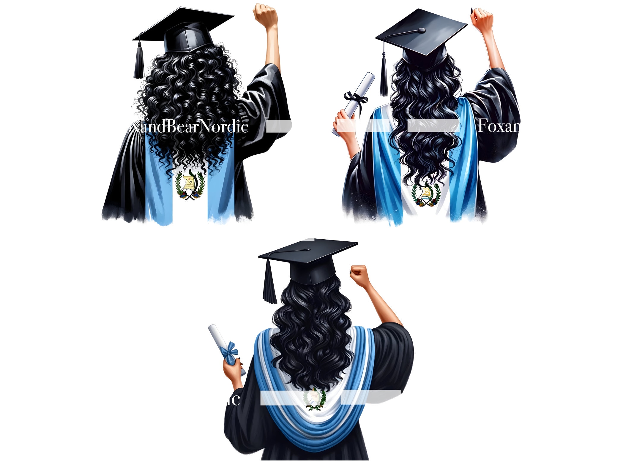 Guatemalan Graduation PNG Graduation Clipart Graduation Girl PNG Clipart for Graduation Cap Topper Guatemala Flag Latina Graduation 2026 image 4