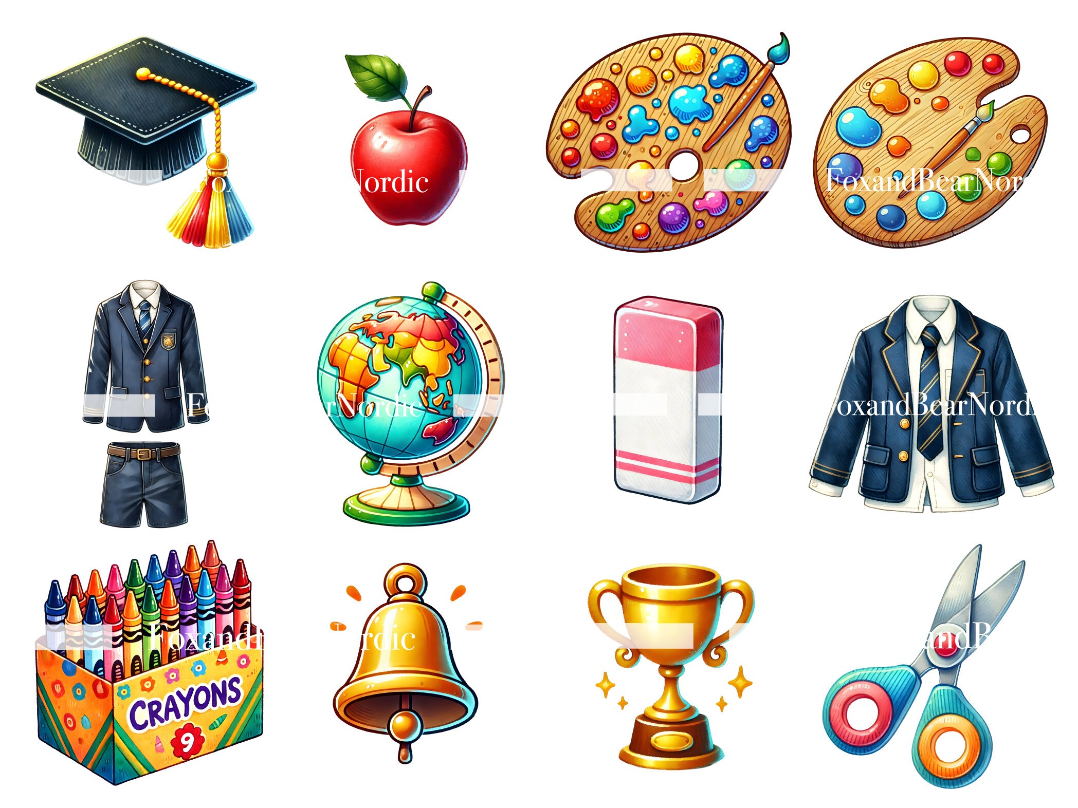 Back To School Clipart Crayon Clipart First Grade PNG First Day of School Graphics Teacher Clipart Apple Clipart School Kids Commercial Use image 5