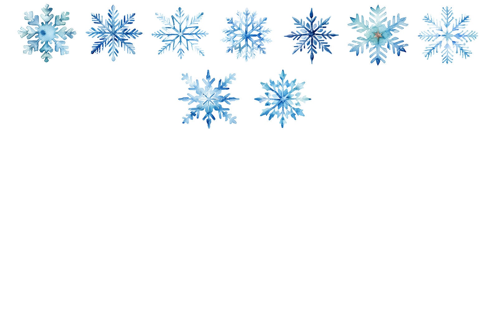 Snowflake PNG Watercolor Clipart Winter PNG Commercial Use Watercolor Clip Art Winter Clipart Christmas Clipart Digital Stickers Download image 5
