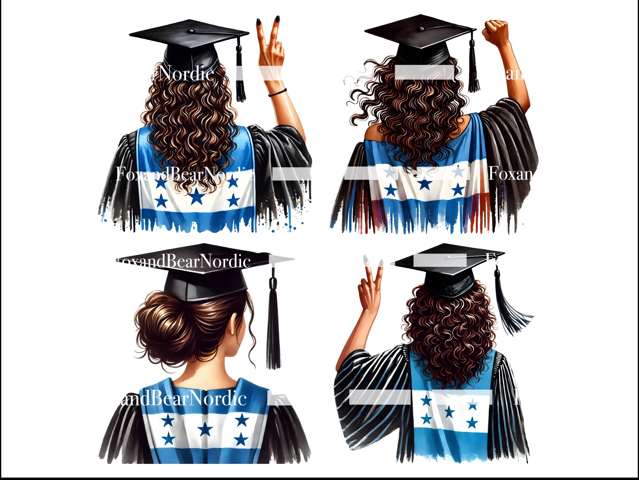 Honduran Graduation PNG Graduation Clipart Graduation Girl PNG Clipart for Graduation Cap Topper Honduras Flag Hispanic Graduation 2026 image 5