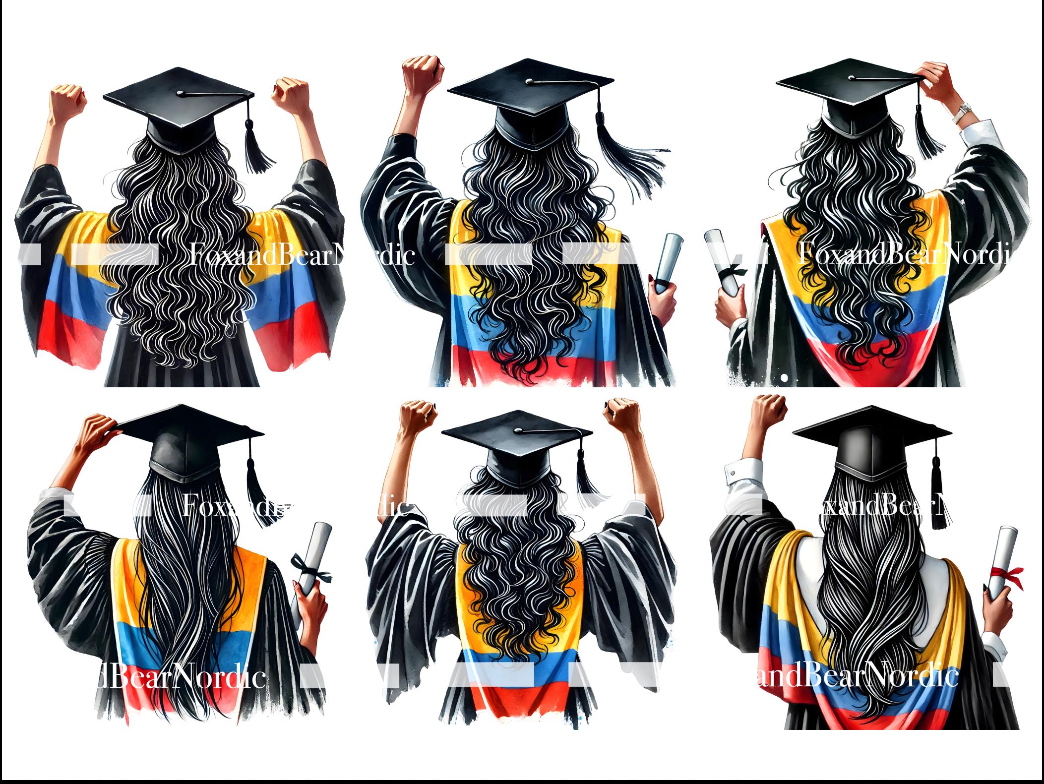 Colombian Graduation PNG Graduation Clipart Graduation Girl PNG Clipart for Graduation Cap Topper Colombia Flag Hispanic Graduation 2026 image 5