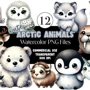 Pooldieren kinderkamer clipart pooldieren png Haas ijsbeer uil pinguïn rendier sneeuw dieren poolvos babydieren commercieel gebruik