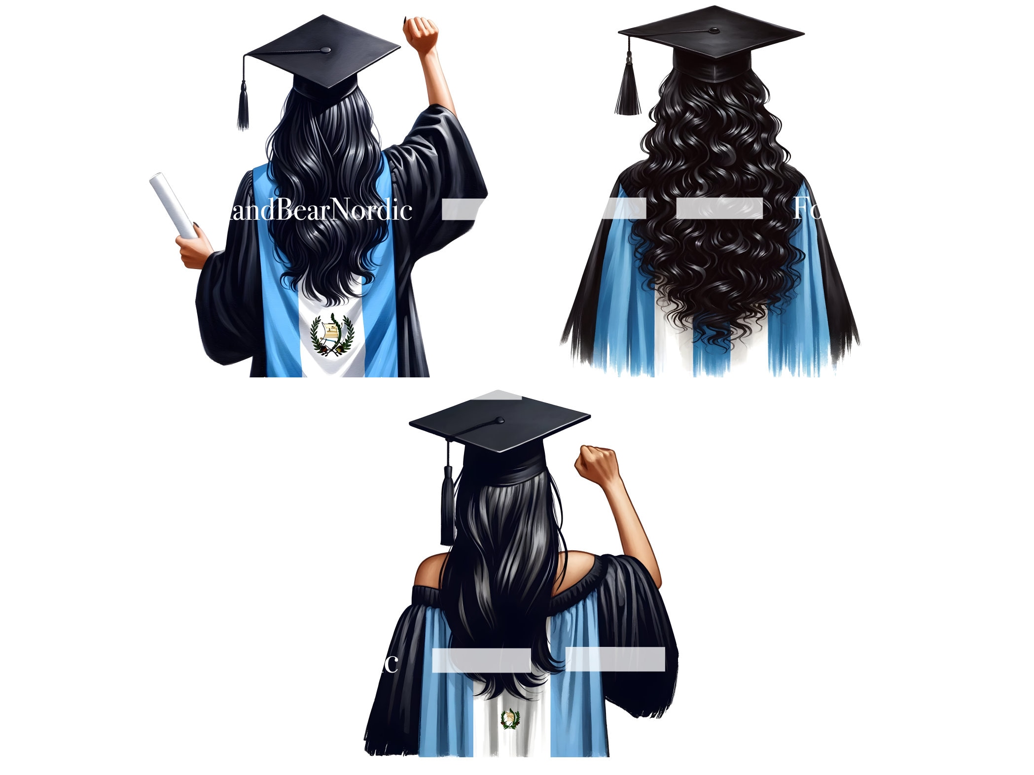 Guatemalan Graduation PNG Graduation Clipart Graduation Girl PNG Clipart for Graduation Cap Topper Guatemala Flag Latina Graduation 2026 image 5