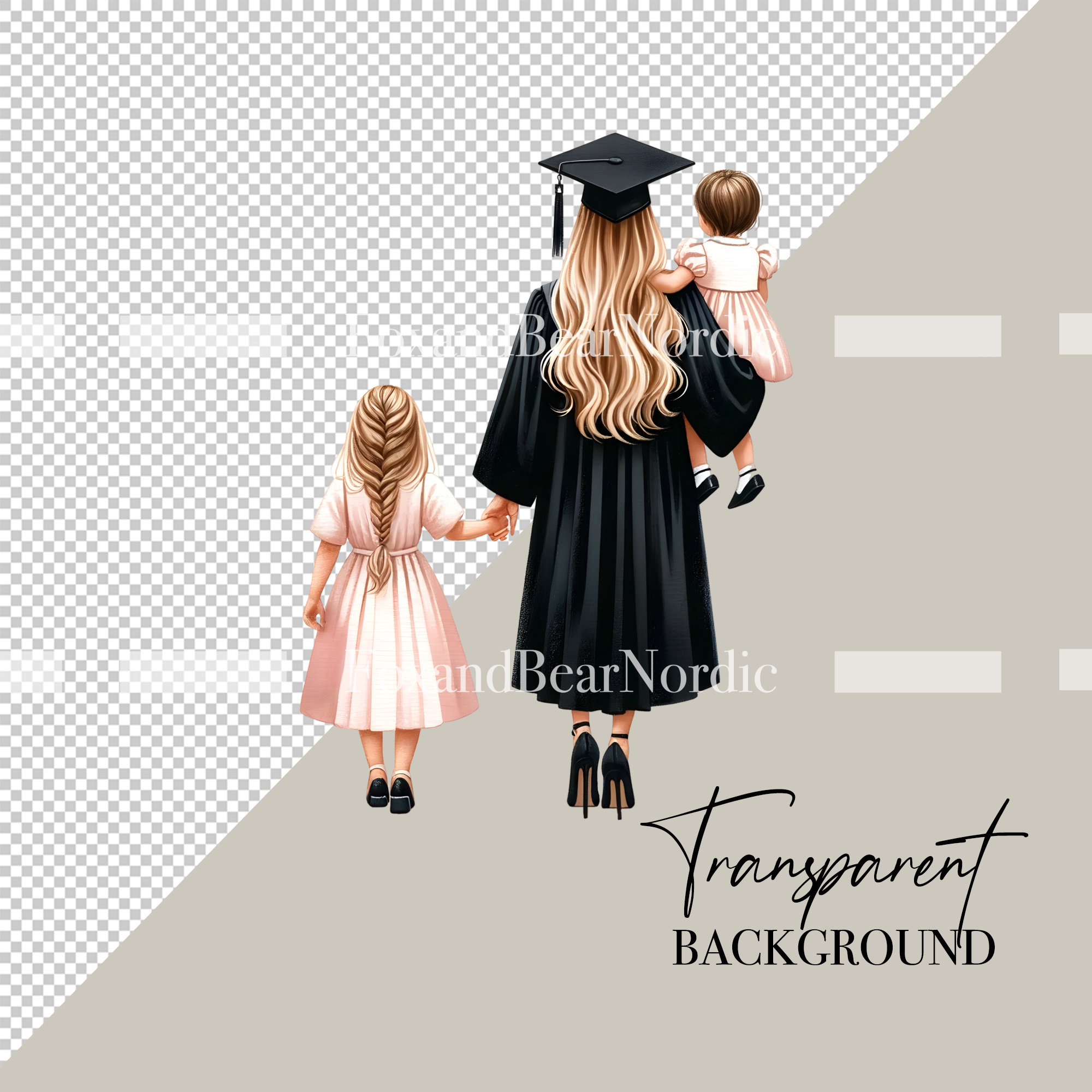 Watercolor Mama Graduation PNG Doctor Graduation Clipart Graduation Girl PNG Graduation Cap Clipart for Graduation Cap Topper Commercial Use image 3