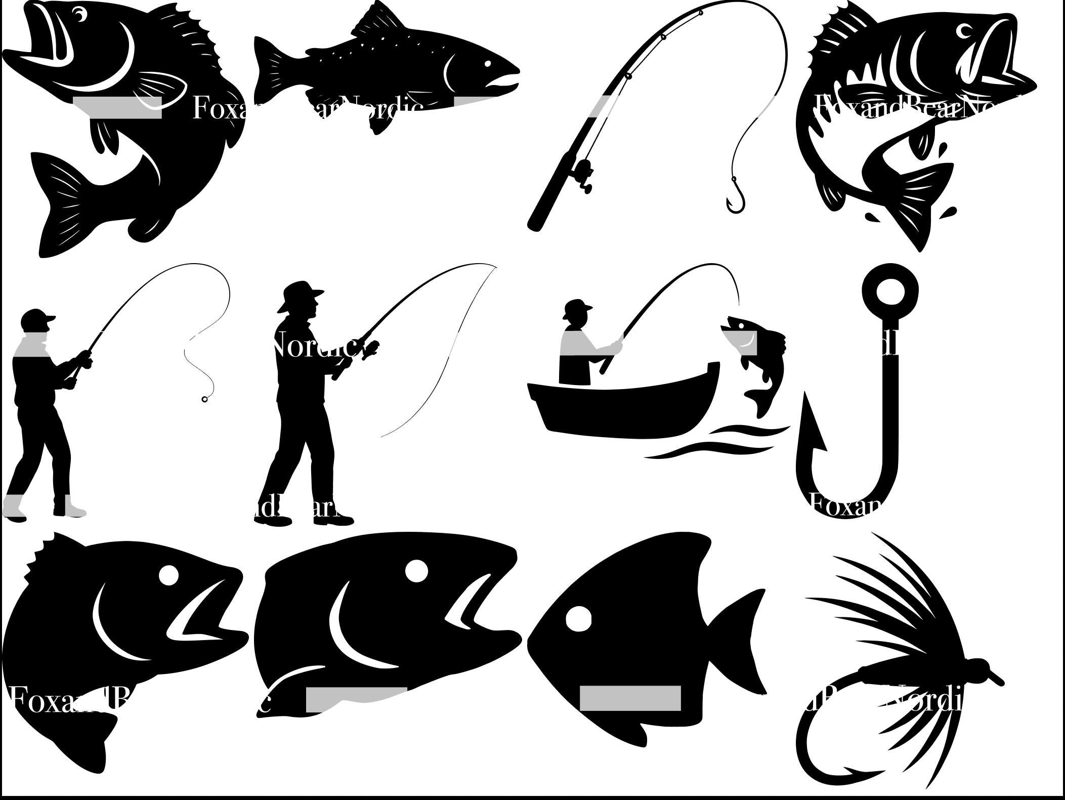 Fishing SVG Bundle | Bass Trout Silhouette SVG Pack Dad Fishing Shirt Designs | Fisherman svg for Sublimation Cut Files Cricut image 5