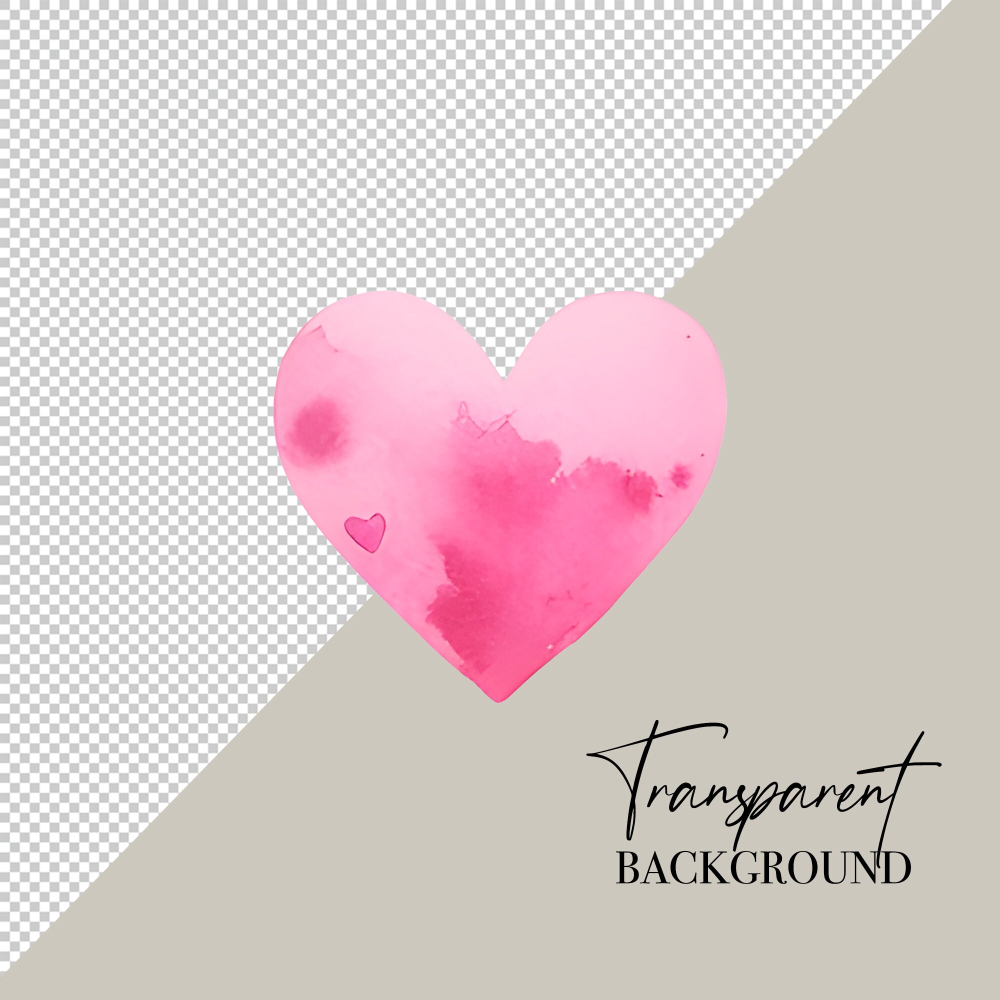 Watercolor Heart Clipart Heart PNG Valentines PNG Watercolor Clipart Watercolor Clip Art Digital Stickers Instant Download Commercial Use image 3