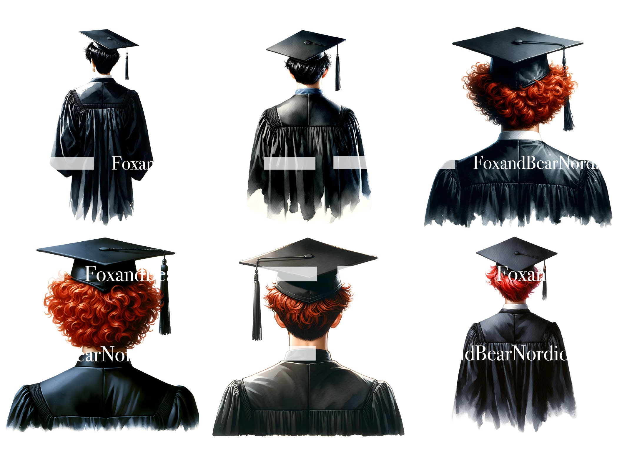Watercolor Graduation PNG Doctor Graduation Clipart Graduation 2026 Clipart Graduation Cap Clipart Male Graduation Commercial Use 2026 image 9