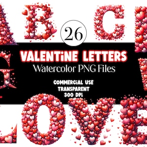 Alfabeto Dos Namorados PNG Dia Dos Namorados PNG Clipart Dos Namorados Letras Aquarela Clipart Uso Comercial Aquarela Clip Art Adesivos Digitais