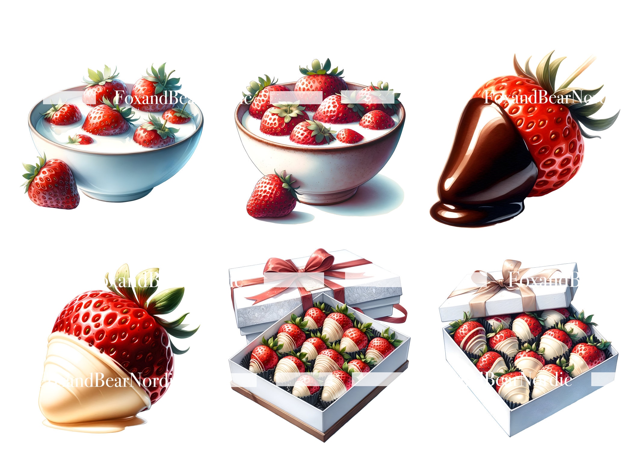 Watercolor Strawberry Clipart Food Ice Cream Clipart Summer Clipart Ice Cream Cone PNG Watercolor Clipart Watercolor Clip Art Commercial Use image 7