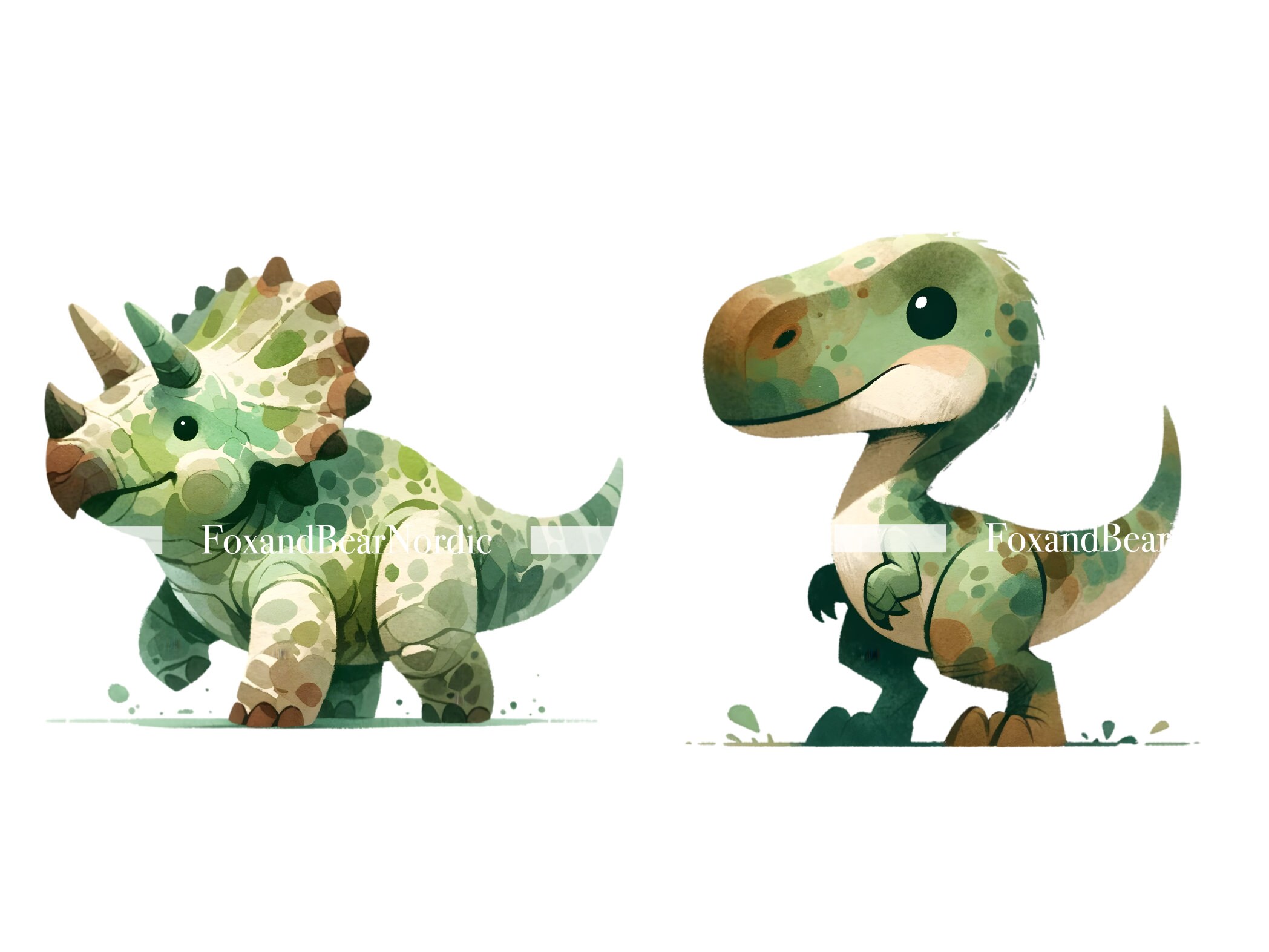 Watercolor Dinosaurs Clipart for Kids Cute Dinosaur Birthday PNG Watercolor Clipart Watercolor Clip Art Commercial Use Instant Download image 4