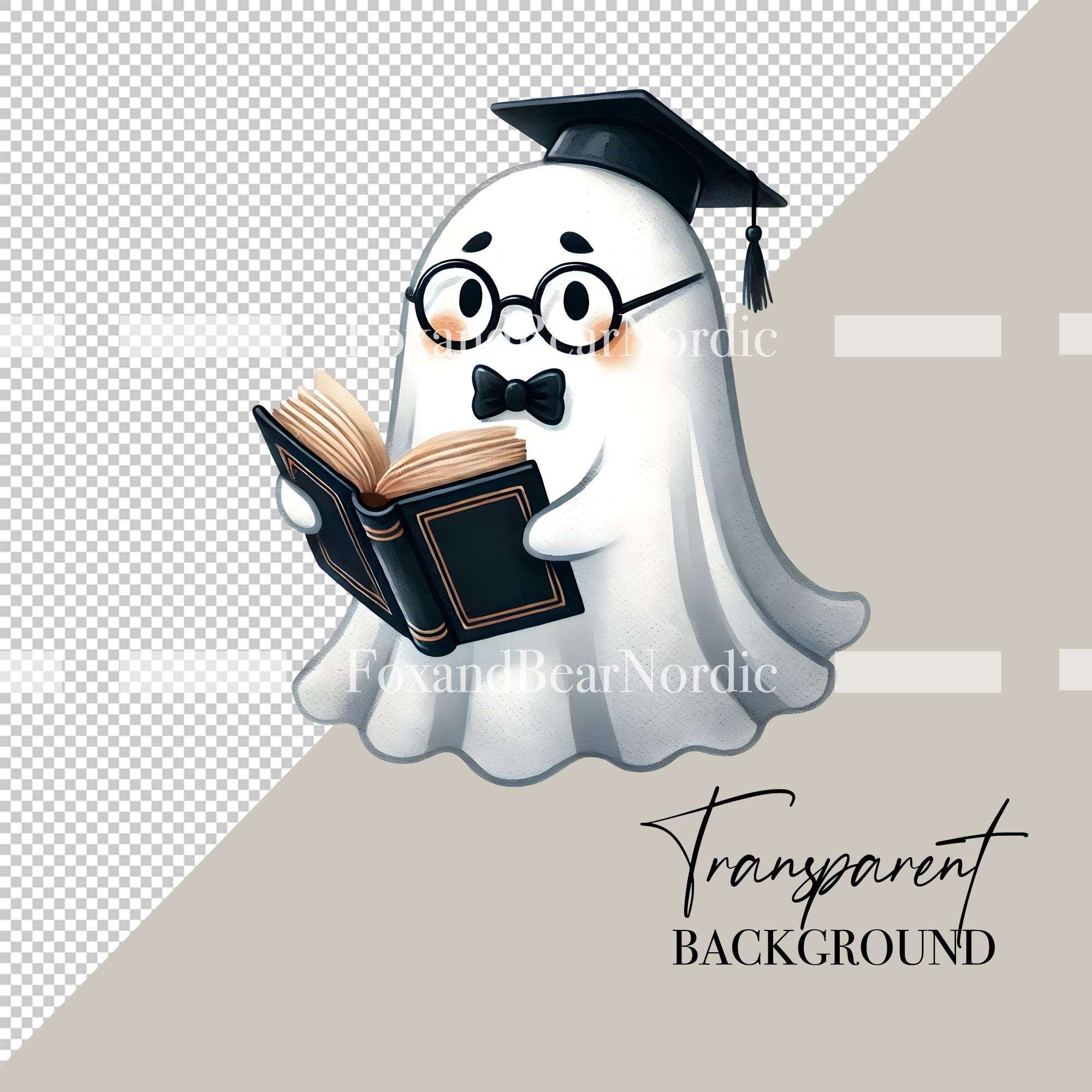 Bookish Cute Ghost PNG Pastel Halloween Clipart Ghost Pink Ghost PNG Halloween PNG Halloween Clipart Pastel Ghost Shirt Commercial Use image 3