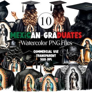 Graduación mexicana PNG Clipart de graduación Chica de graduación PNG Clipart para adorno de gorro de graduación mexicano Bandera mexicana Virgen de Guadalupe