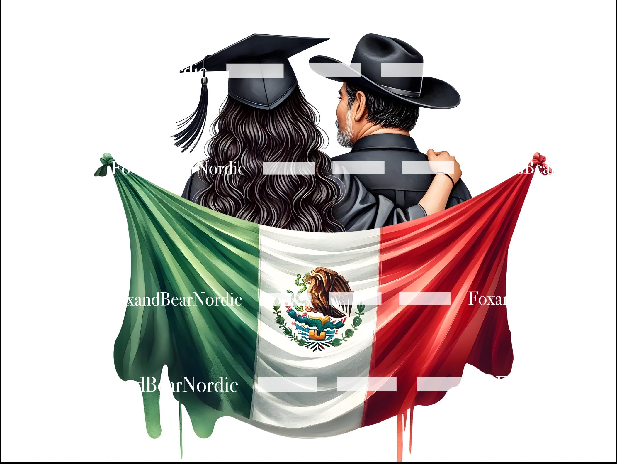 Mexican Graduation PNG Graduation Clipart Graduation Girl PNG Clipart for Mexican Graduation Cap Topper Mexican Flag Colombia Puerto Rico image 4
