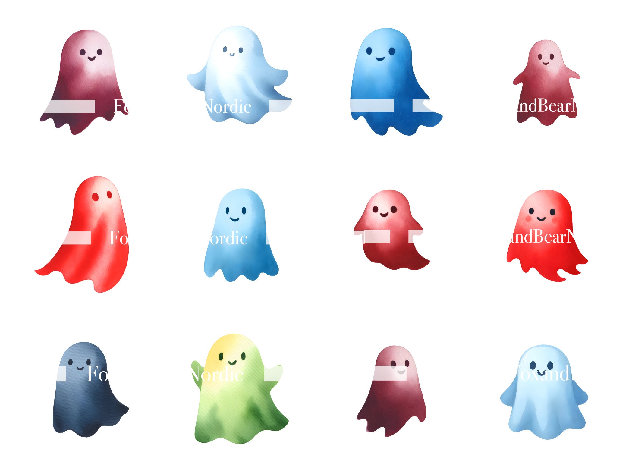 Watercolor Cute Ghost PNG Pastel Halloween Clipart Ghost Pink Ghost PNG Halloween PNG Halloween Clipart Pastel Ghost Shirt Commercial Use image 7