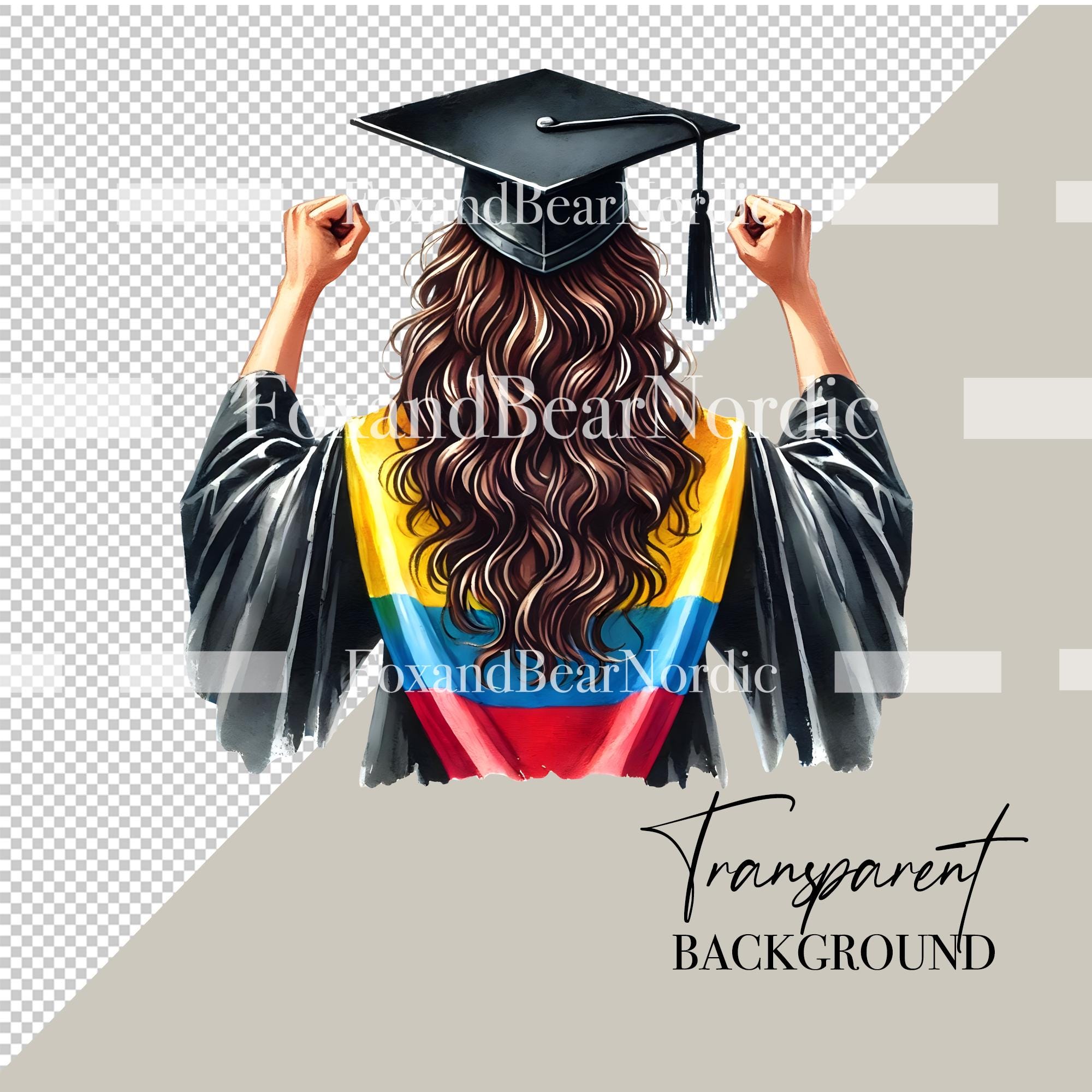 Colombian Graduation PNG Graduation Clipart Graduation Girl PNG Clipart for Graduation Cap Topper Colombia Flag Hispanic Graduation 2026 image 3