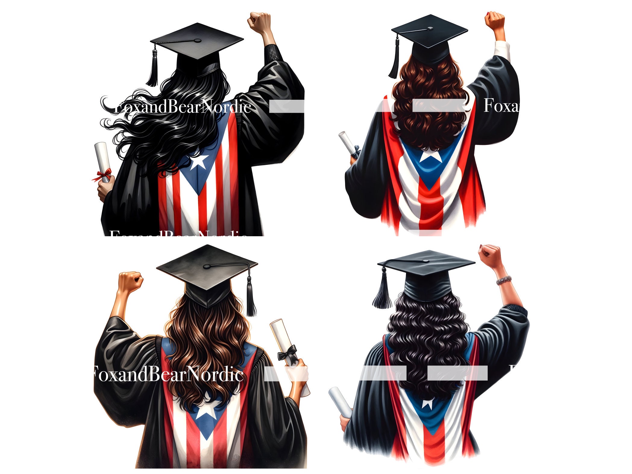 Puerto Rican Graduation PNG Graduation Clipart Graduation Girl PNG Clipart for Graduation Cap Topper Puerto Rican Flag Puerto Rico PNG 2026 image 5