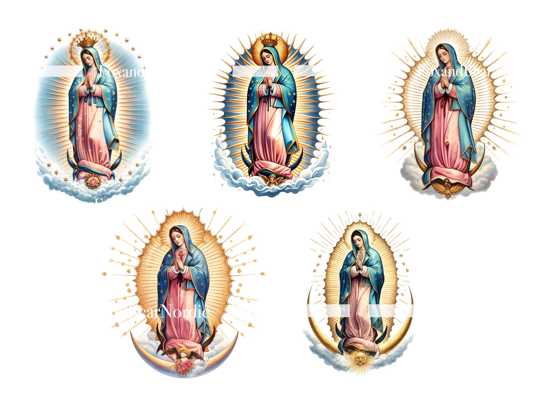 Watercolor Virgen De Guadalupe PNG Virgin Mary Prayer Journal Christian Planner Lady of Guadalupe Clipart for Mexican Graduation Cap Topper image 4