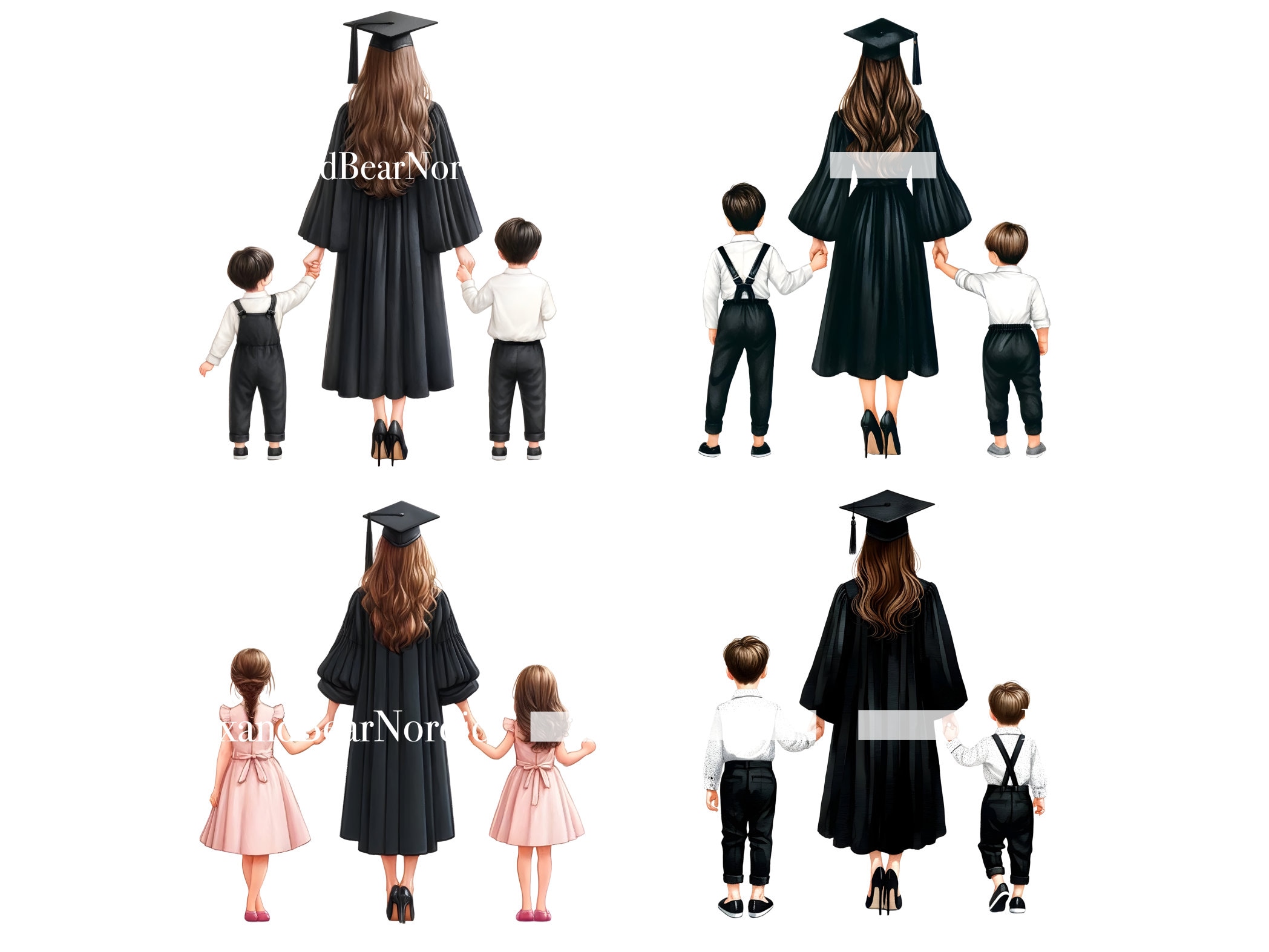 Watercolor Mama Graduation PNG Doctor Graduation Clipart Graduation Girl PNG Graduation Cap Clipart for Graduation Cap Topper Commercial Use image 8