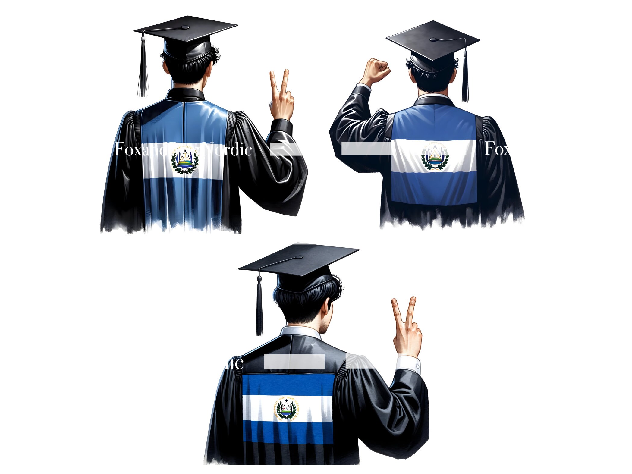 Salvadoran Graduation PNG Graduation Clipart Graduation Girl PNG Clipart for Graduation Cap Topper El Salvador Flag Hispanic Graduation 2026 image 5
