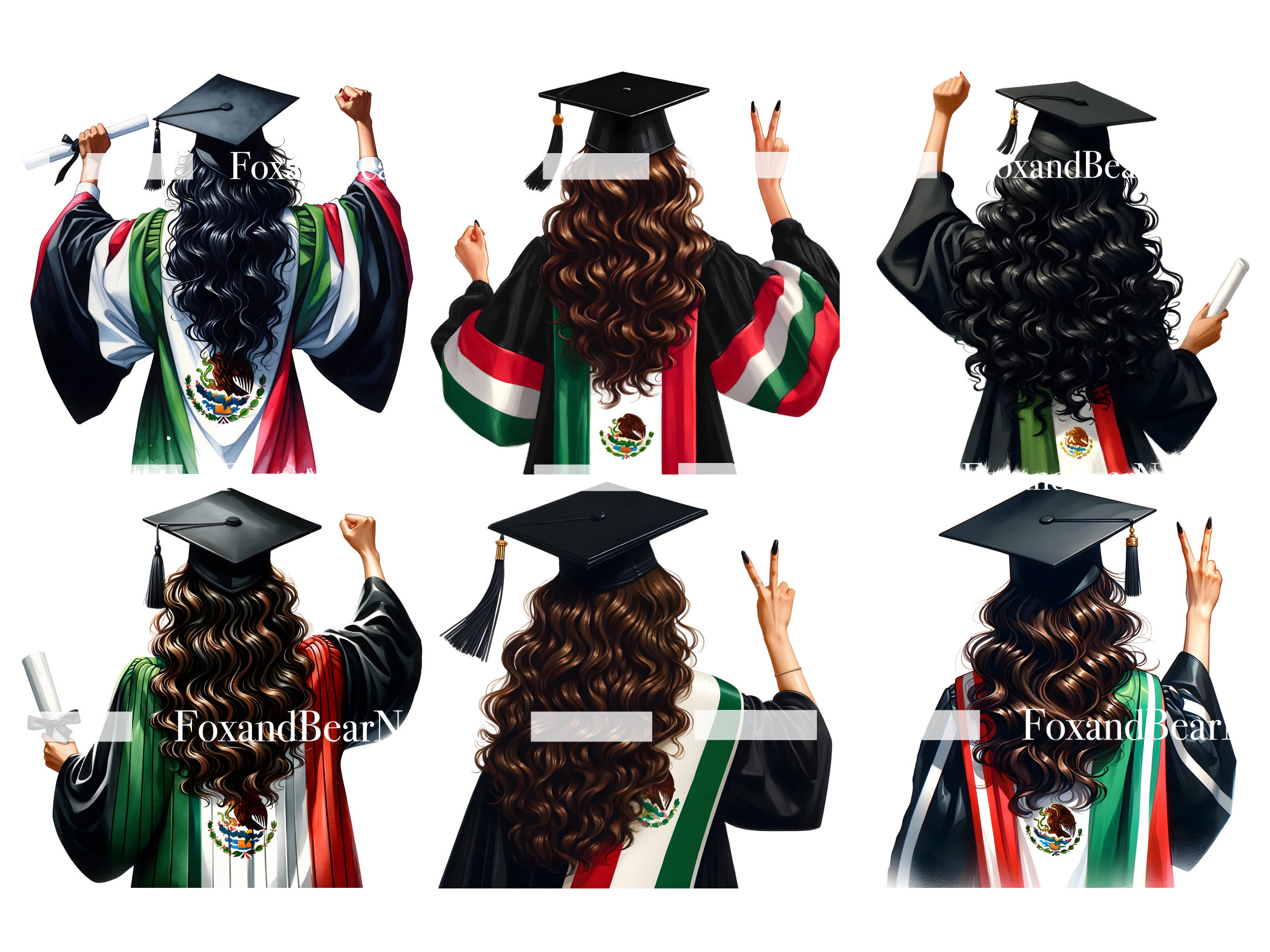 Mexican Graduation PNG Graduation Clipart Graduation Girl PNG Clipart for Mexican  Graduation Cap Topper Mexican Flag Commercial Use 2026 image 4