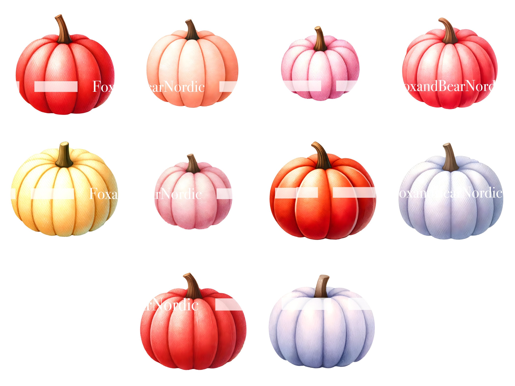 Watercolor Pastel Halloween Clipart Pumpkin PNG Pumpkin Clipart Pink Pumpkins PNG Colorful Pumpkin png Clip art Halloween PNG Commercial Use image 7