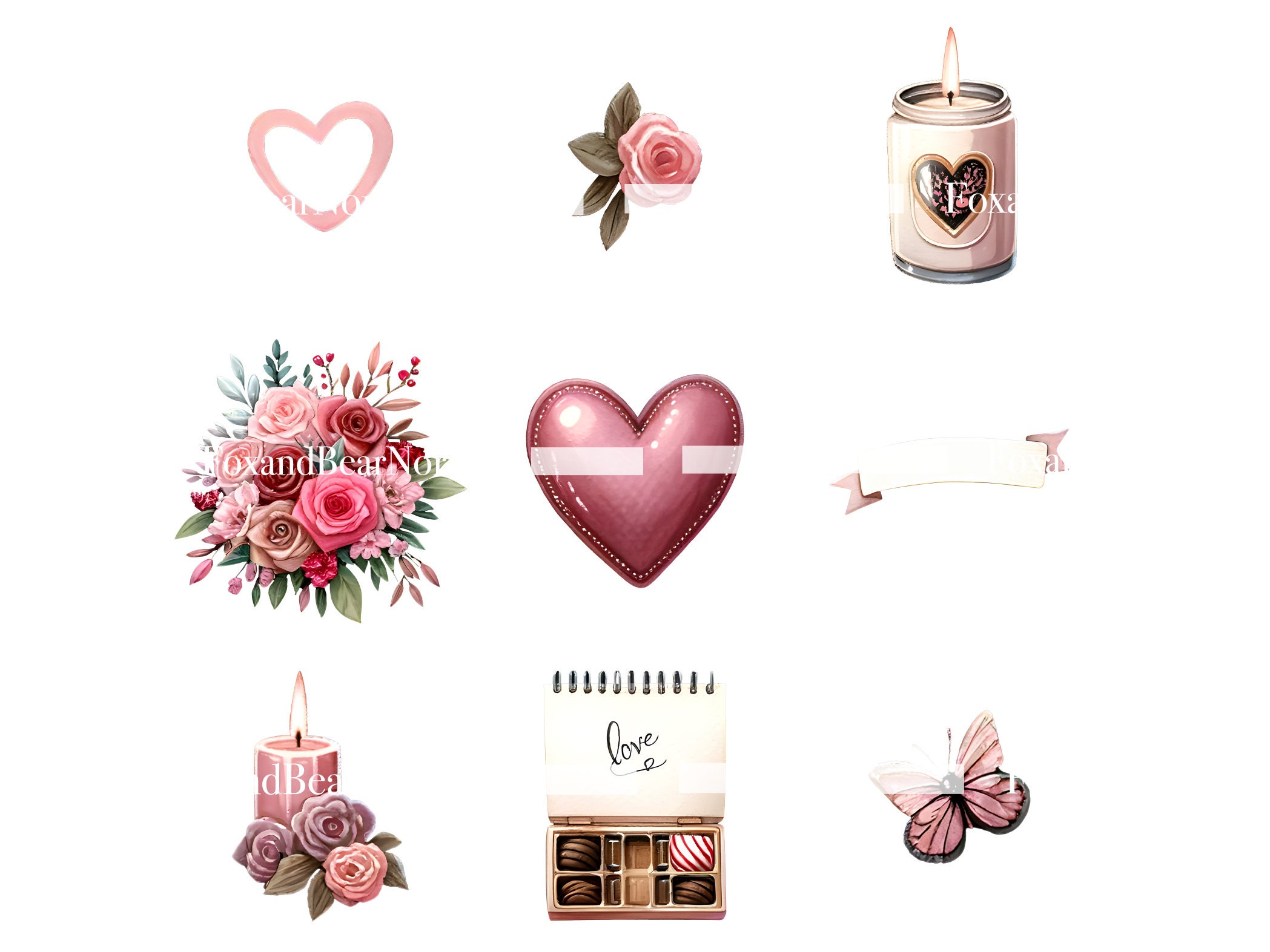 Valentines PNG Valentines Day PNG Valentine Clipart That Girl Planner Watercolor Clipart Commercial Use Watercolor Clip Art Digital Stickers image 6