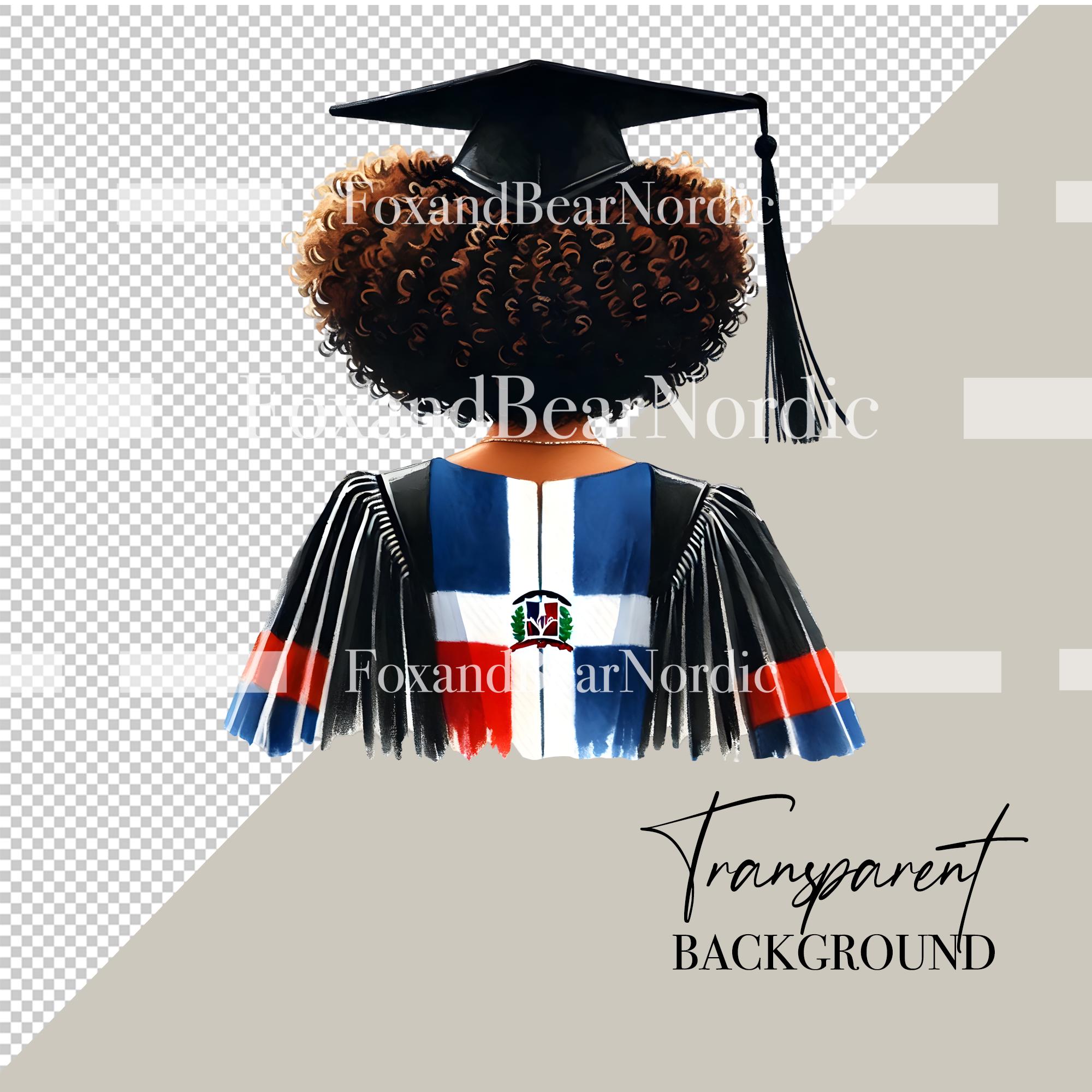 Dominican Graduation PNG Graduation Clipart Graduation Girl PNG Clipart for Graduation Cap Topper Dominican Republic Flag Commercial Use image 3