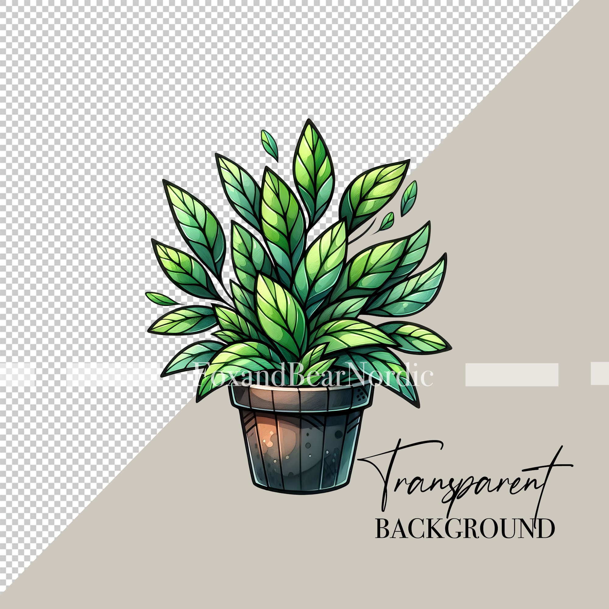 Watercolor Plants Clipart Succulent PNG Cactus Monstera Watercolor Clipart Watercolor Clip Art Digital Stickers Download Commercial Use image 2