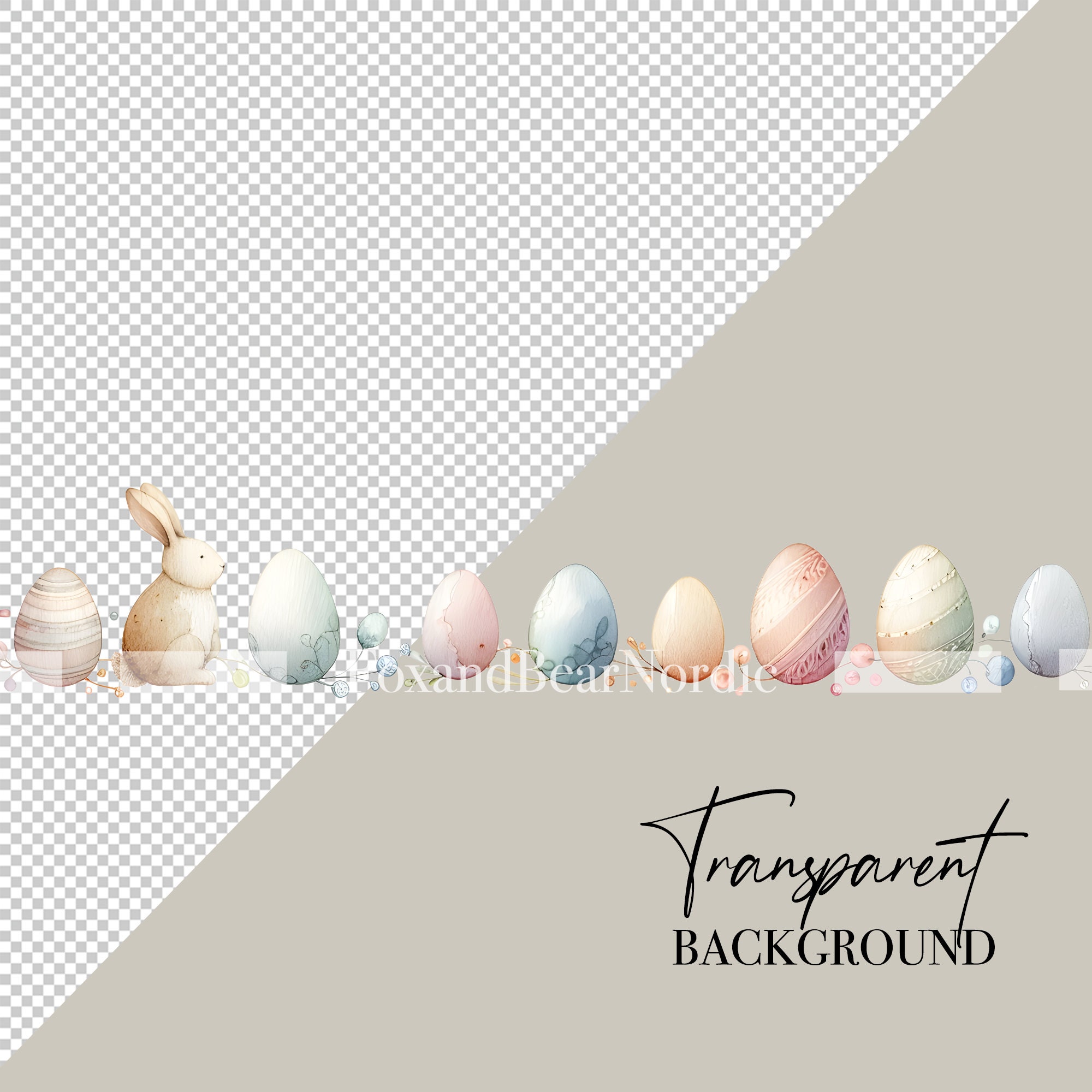 Watercolor Easter Border Clipart PNG Happy Easter Clip Art Pastel Easter PNG Border Watercolor Clipart Watercolor Clip Art Commercial Use image 3